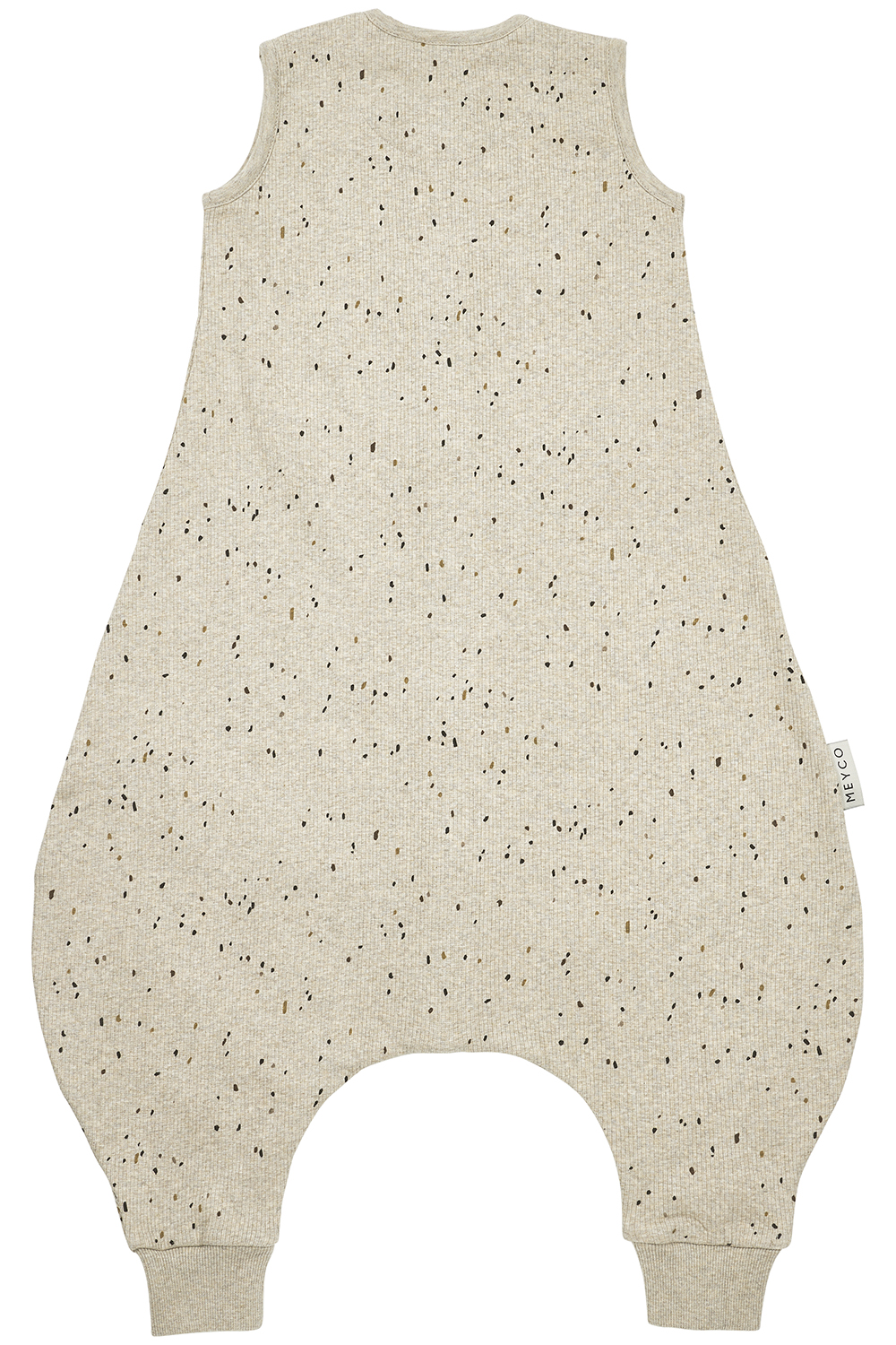 Baby zomer slaapoverall jumper Rib Mini Spot - sand melange - 104cm