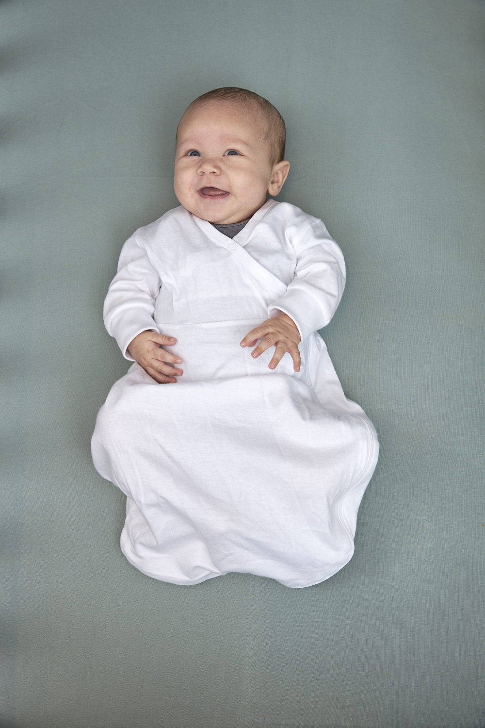 Fitted sheet cot bed jersey Uni - stone green - 60x120cm