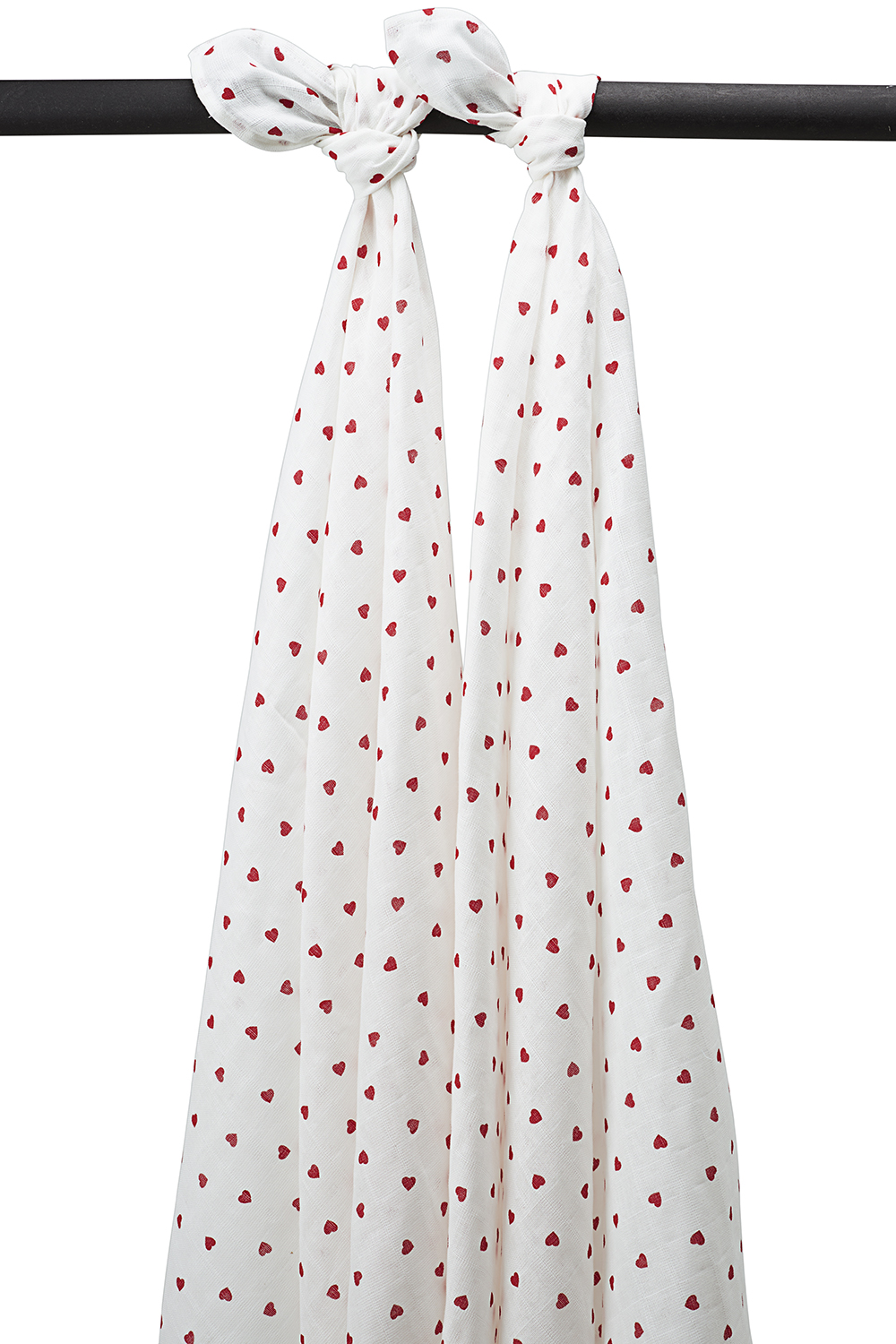 Swaddle  2er pack musselin Sweet Heart - red - 120x120cm