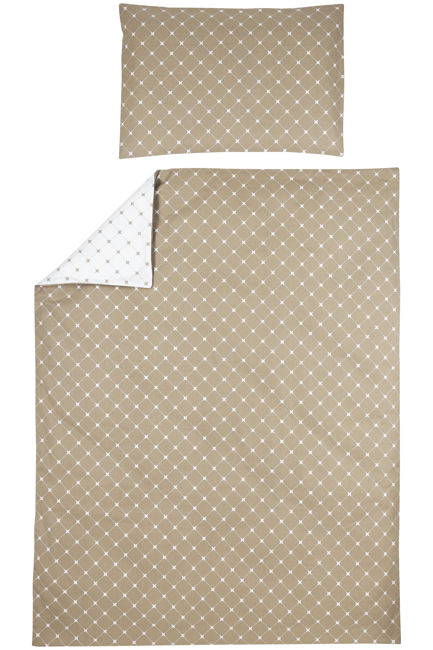 Duvet cover + pillowcase juniorbed Louis - taupe - 120x150cm
