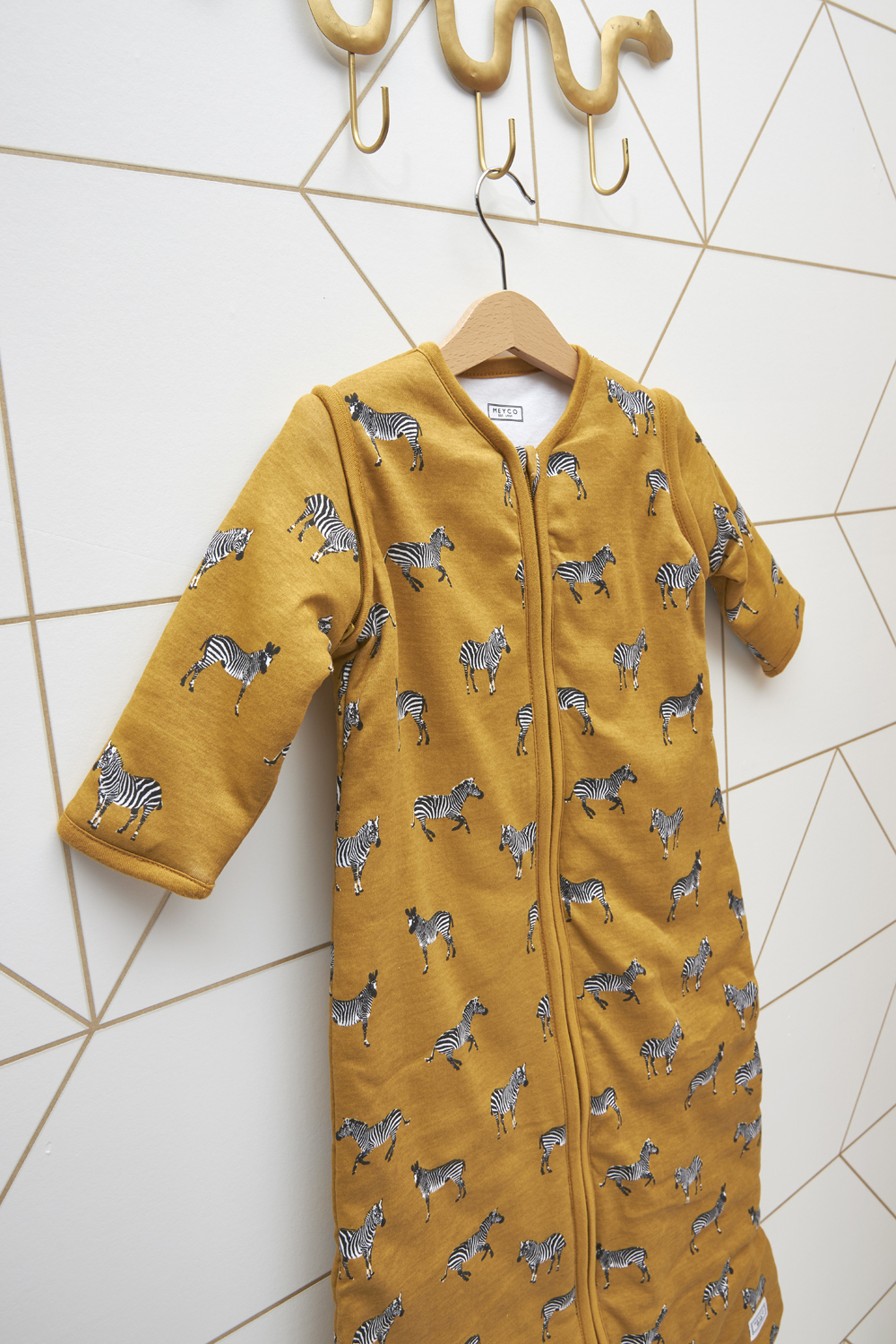 Baby slaapzak met afritsbare mouwen Zebra Animal - honey gold - 90cm