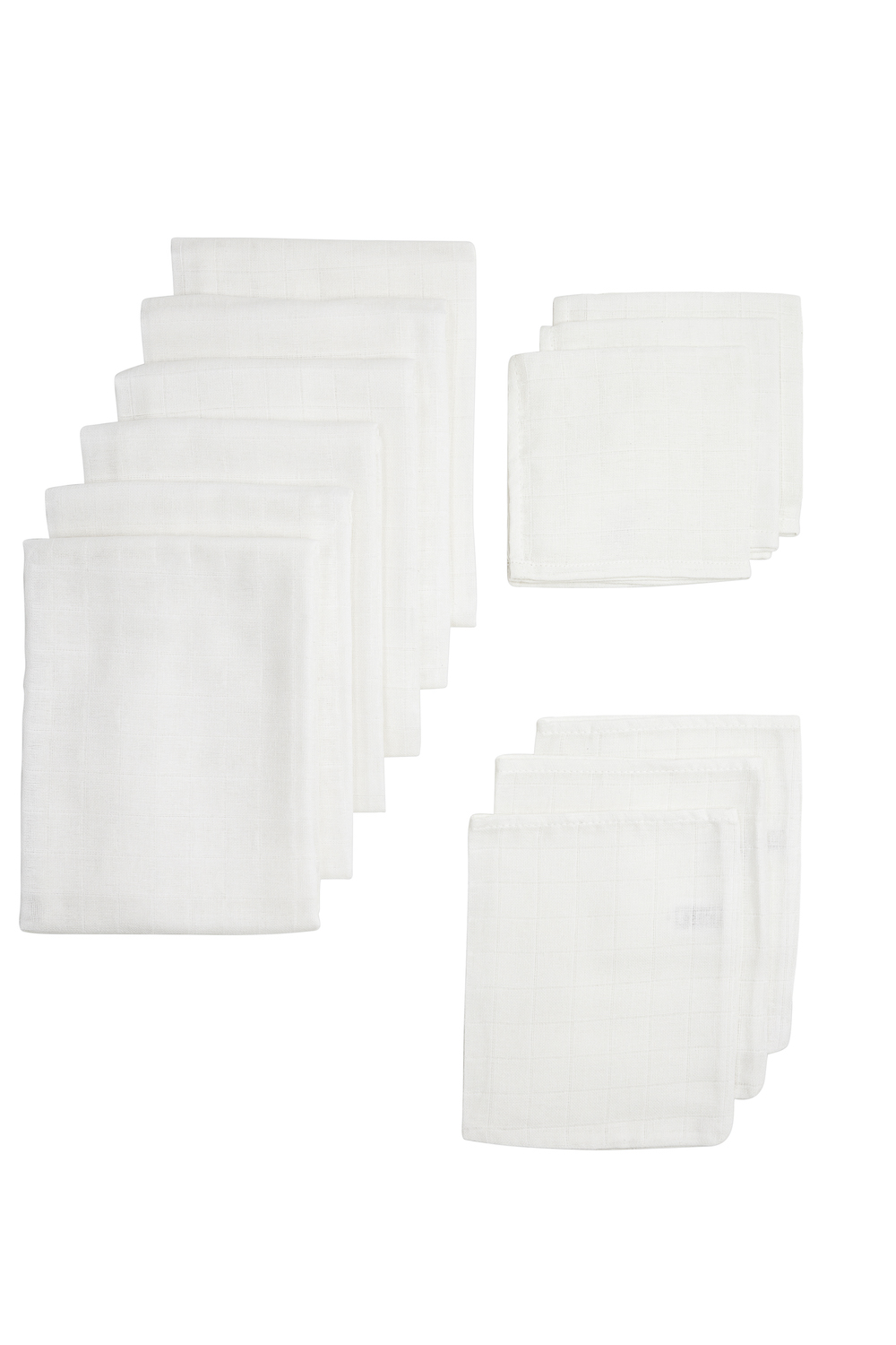 Starter set 12-pack biological muslin Uni - white