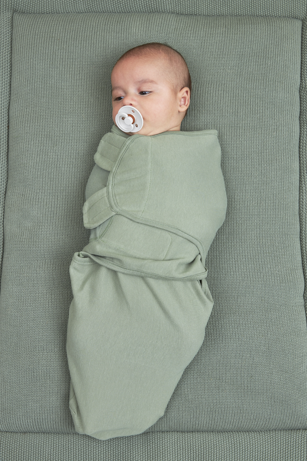 Swaddle Uni - forest green - 0-3 Months