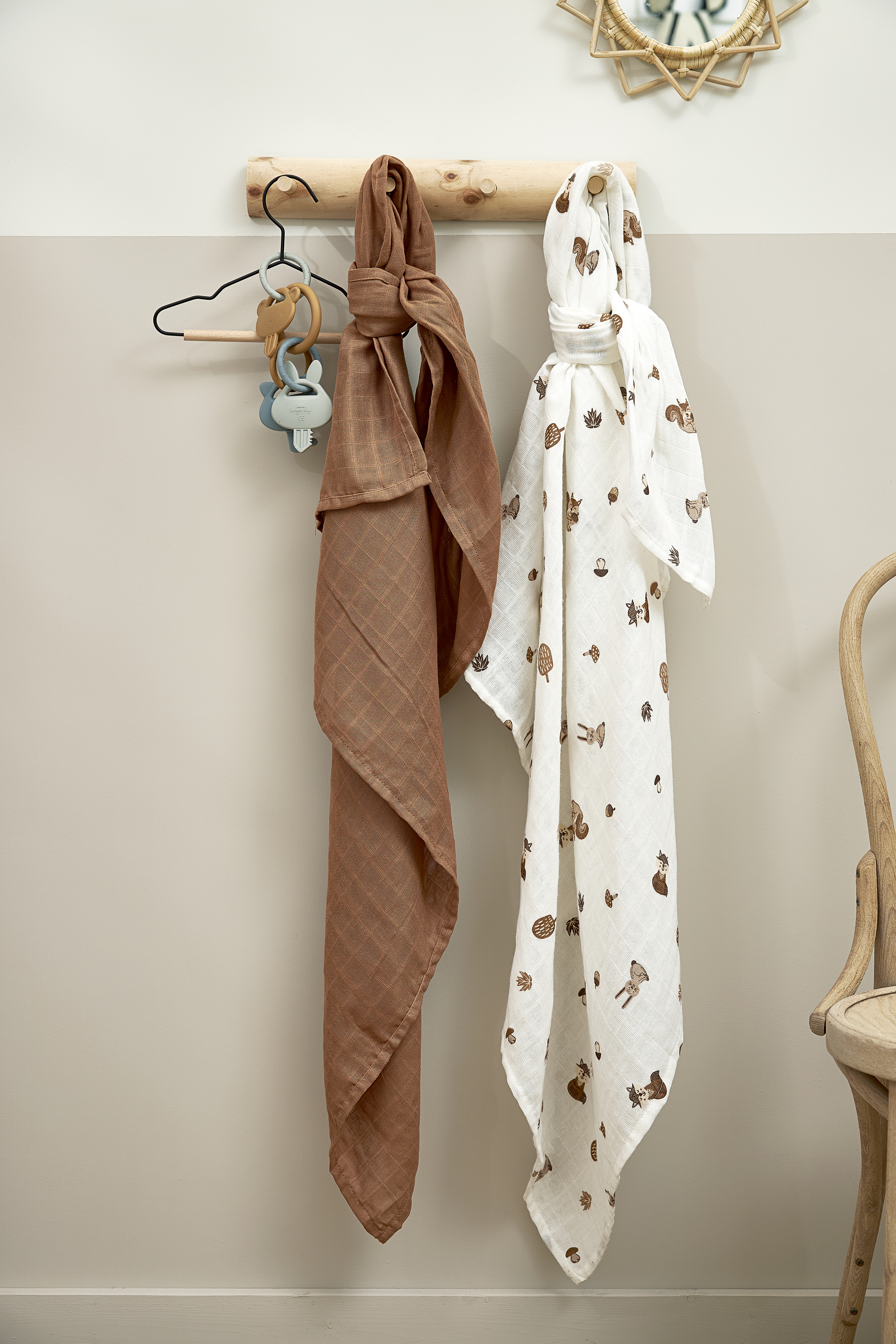 Swaddle 2-pack hydrofiel Forest Animals - toffee - 120x120cm