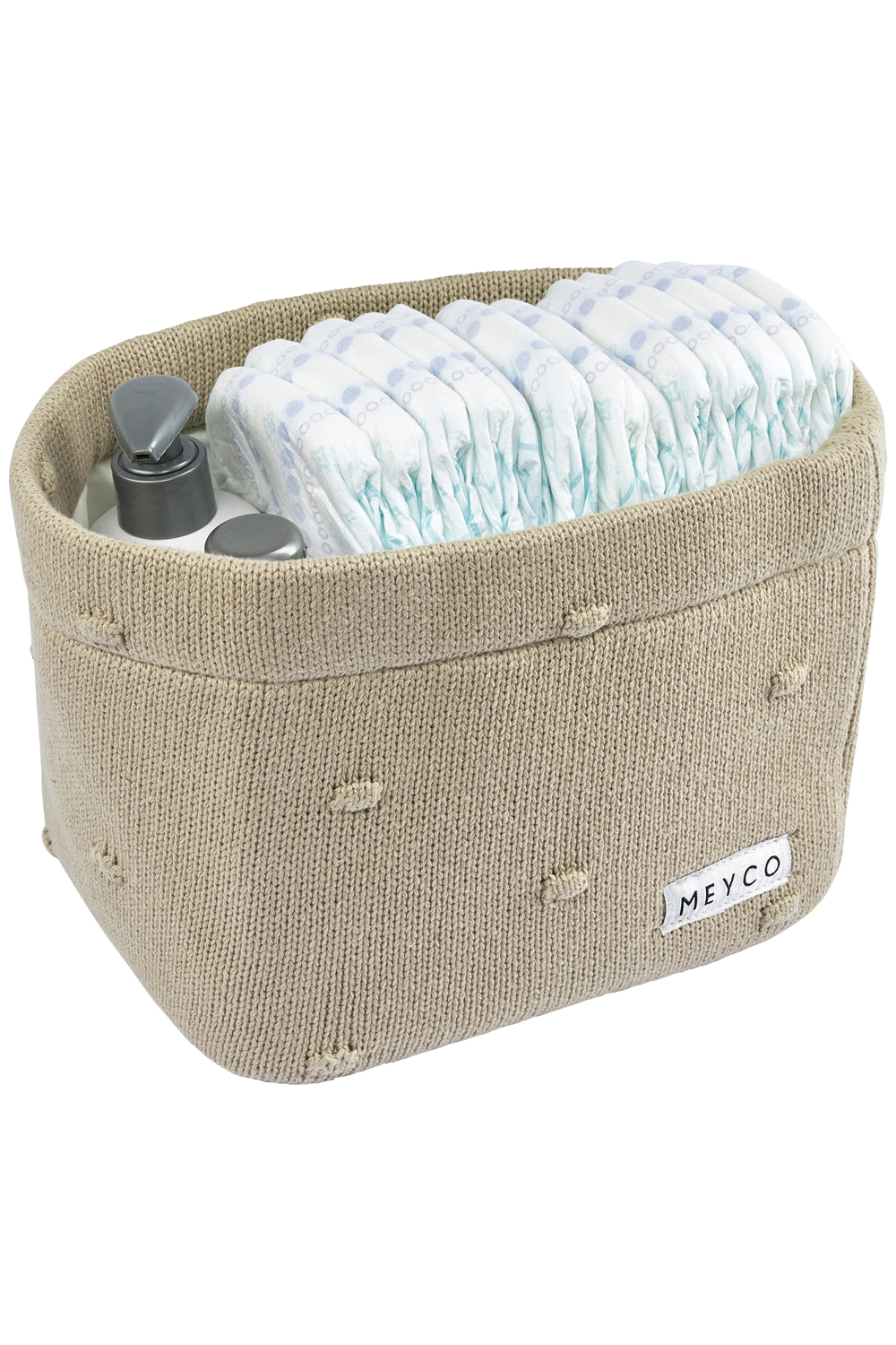 Nursery basket Mini Knots - sand - Small