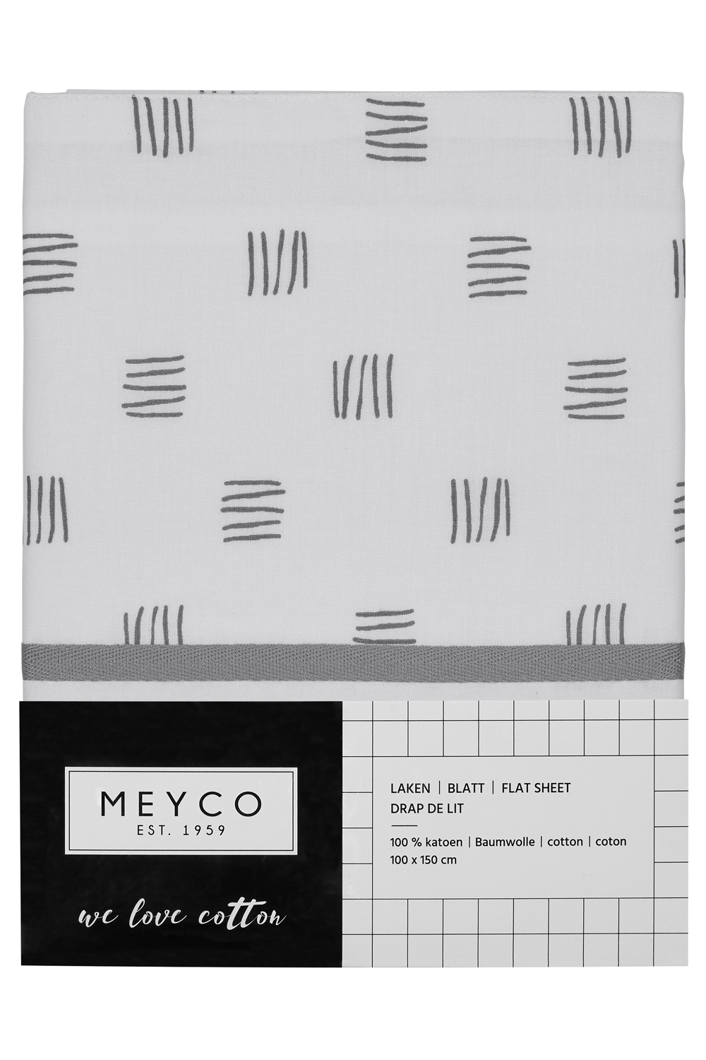 Wieglaken Block Stripe - grey - 75x100cm