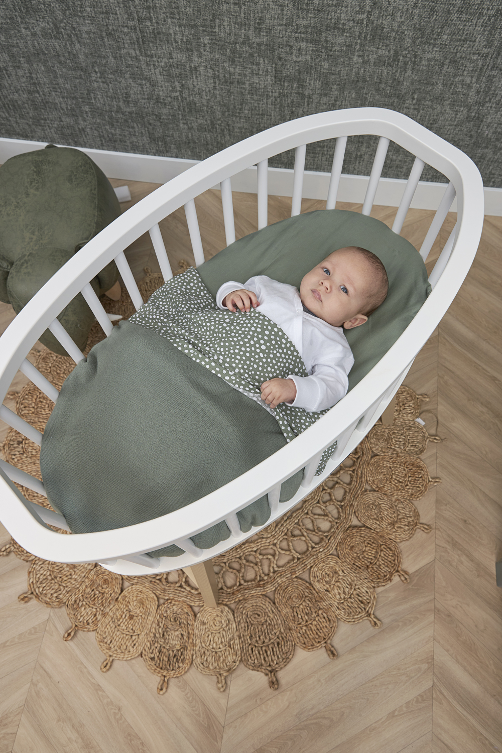 Crib bed blanket Knit Basic - forest green - 75x100cm