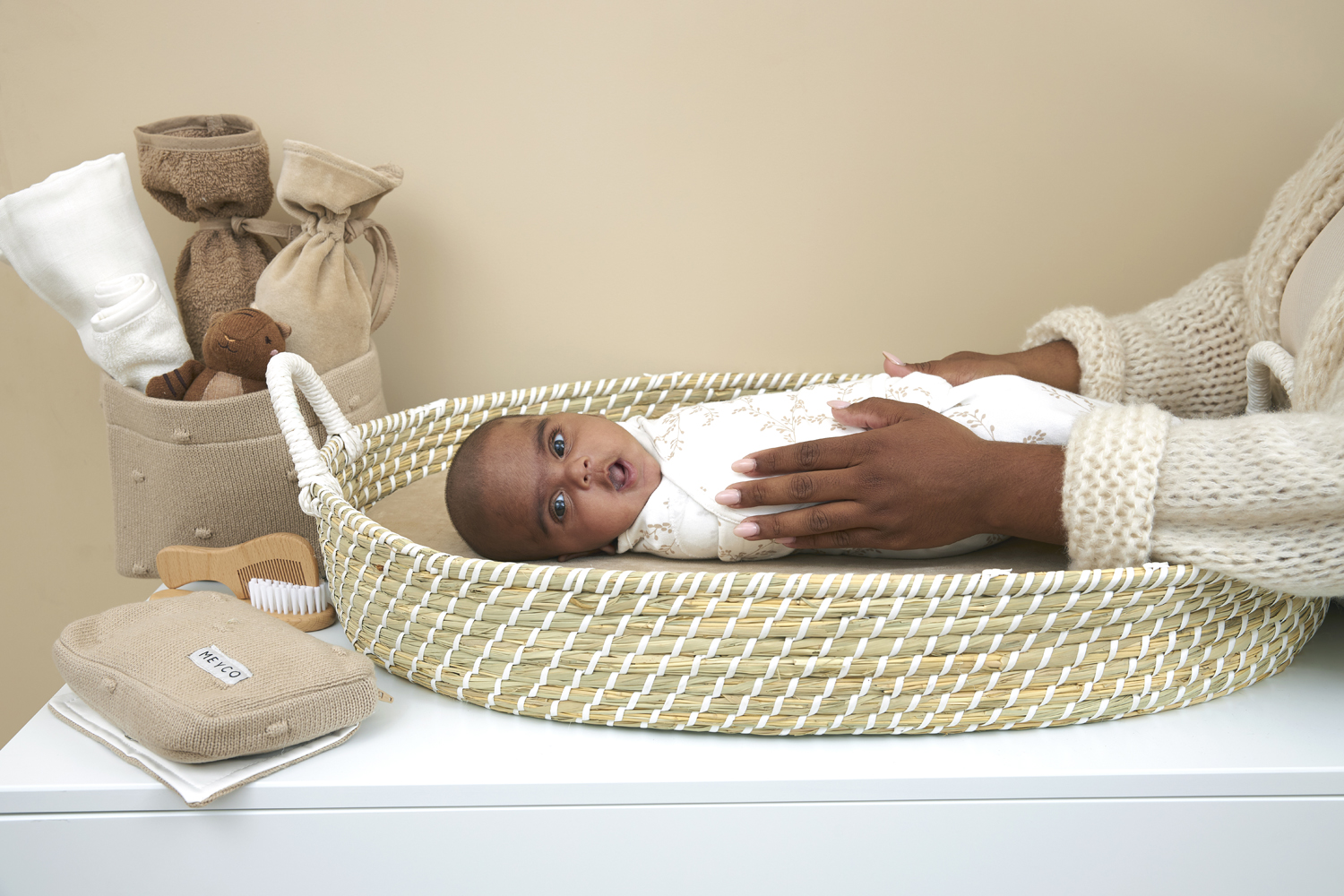 Swaddle 2-pack Branches/Uni - sand - 0-3 Months