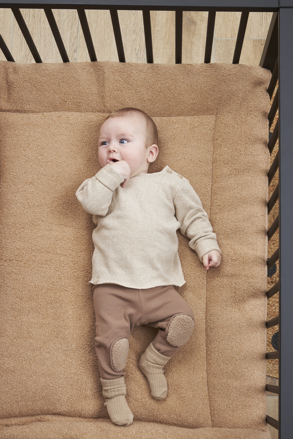 Playpen mattress Bouclé - toffee - 80x100cm