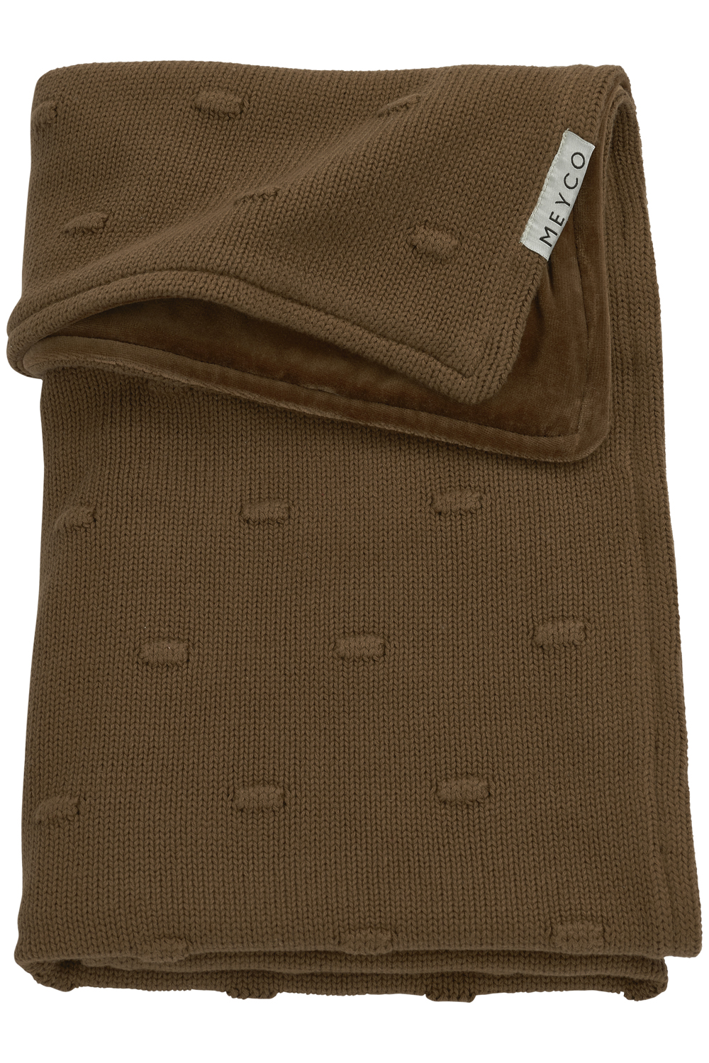 Ledikant deken Knots velvet - chocolate - 100x150cm