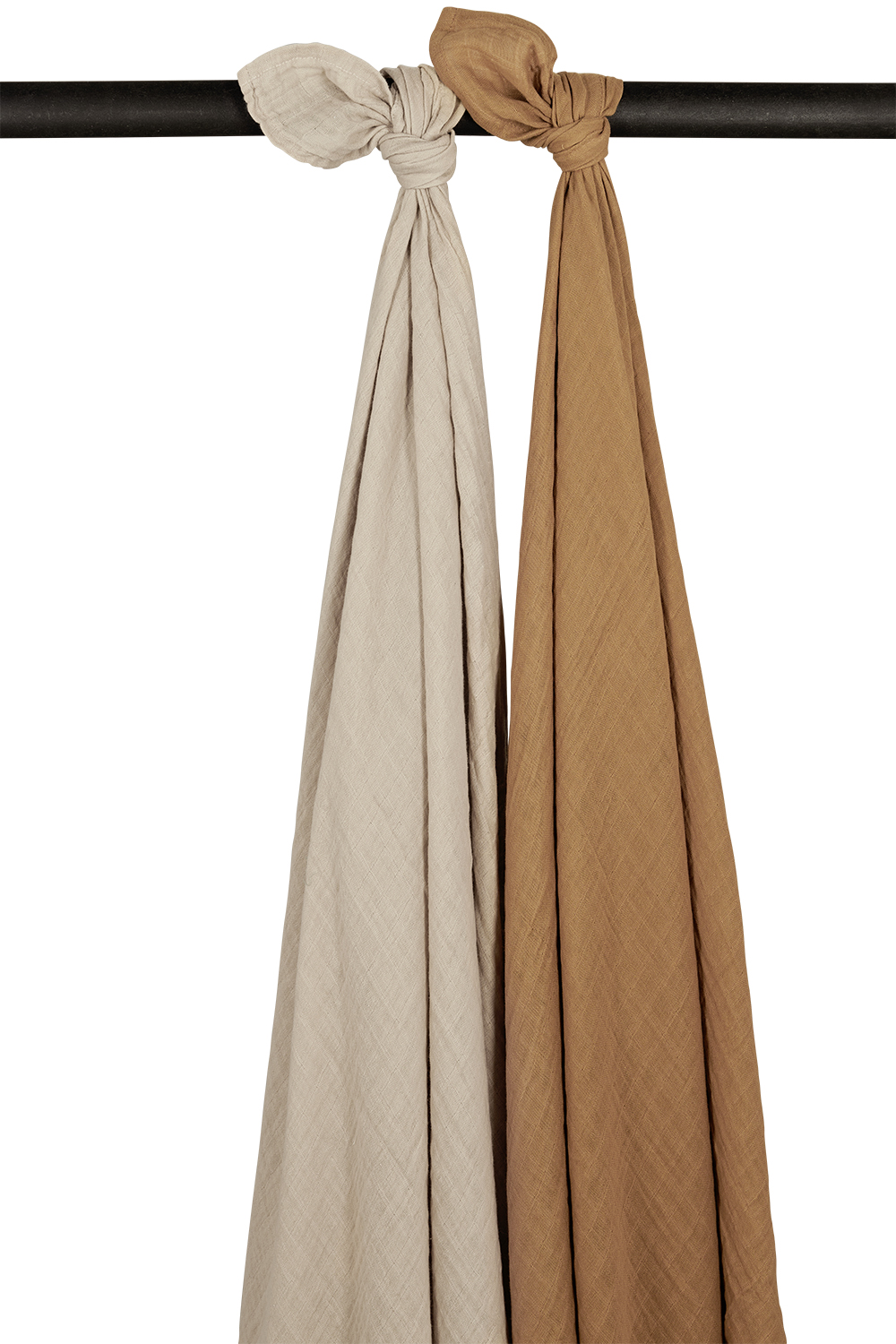 Swaddle 2-pack pre-washed hydrofiel Uni - sand/toffee - 120x120cm