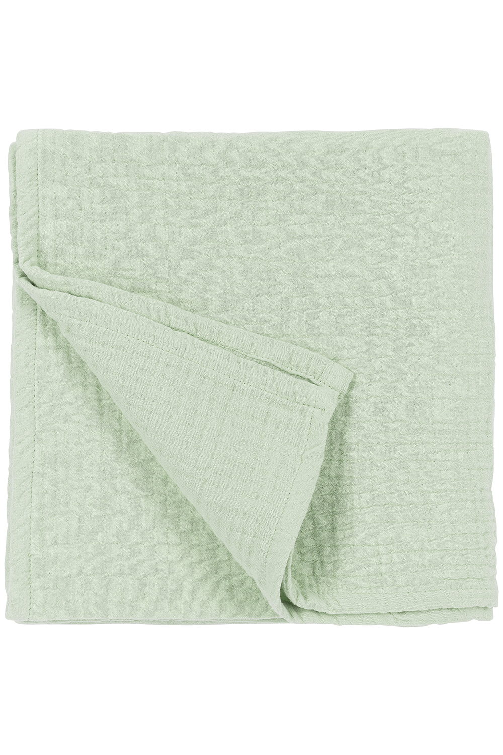 Decke pre-washed musselin Uni - soft green - 140x200cm