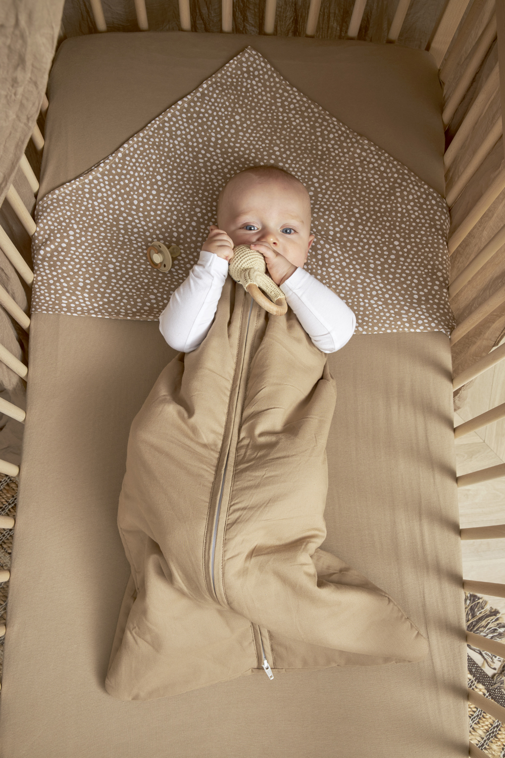 Baby slaapzak gevoerd Uni - taupe - 110cm