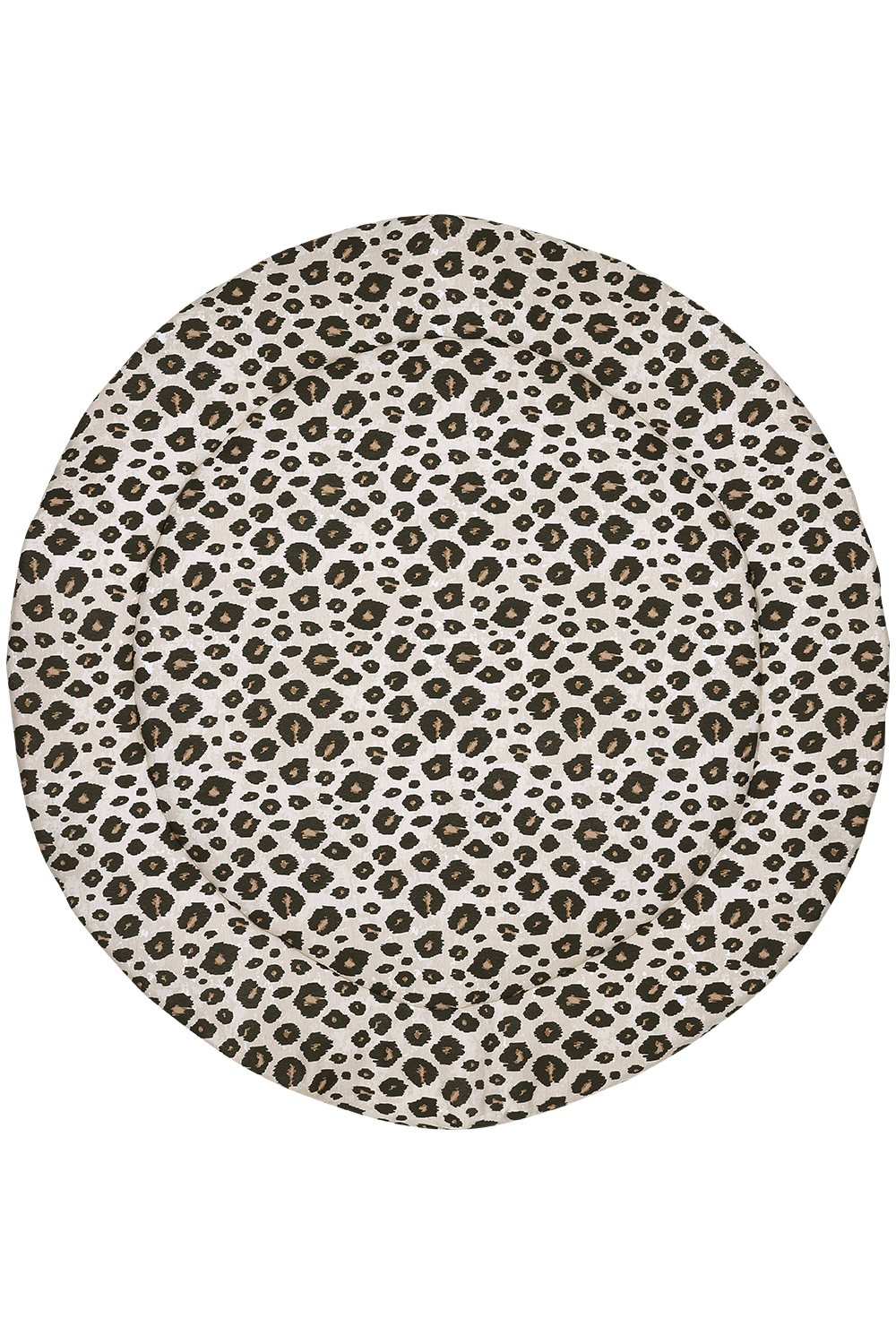 Playpen mattress round Leopard - sand melange - ⌀95cm