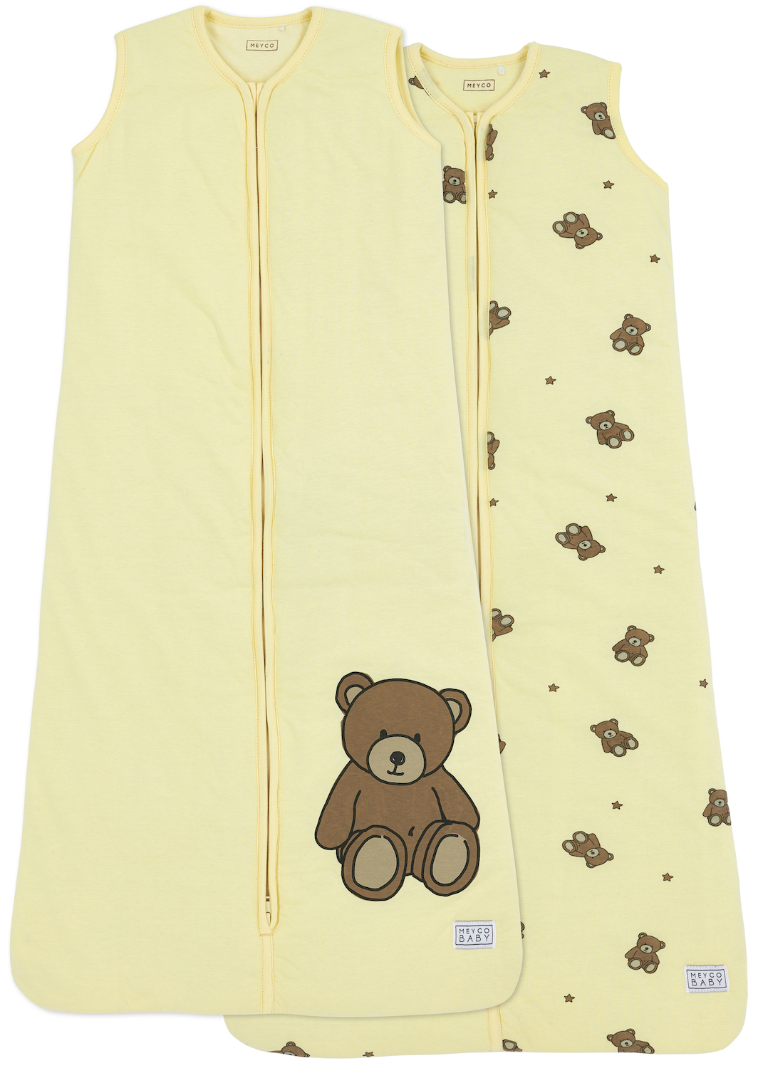 Sleepingbag lined 2-pack Teddy Bear - soft yellow - 70cm