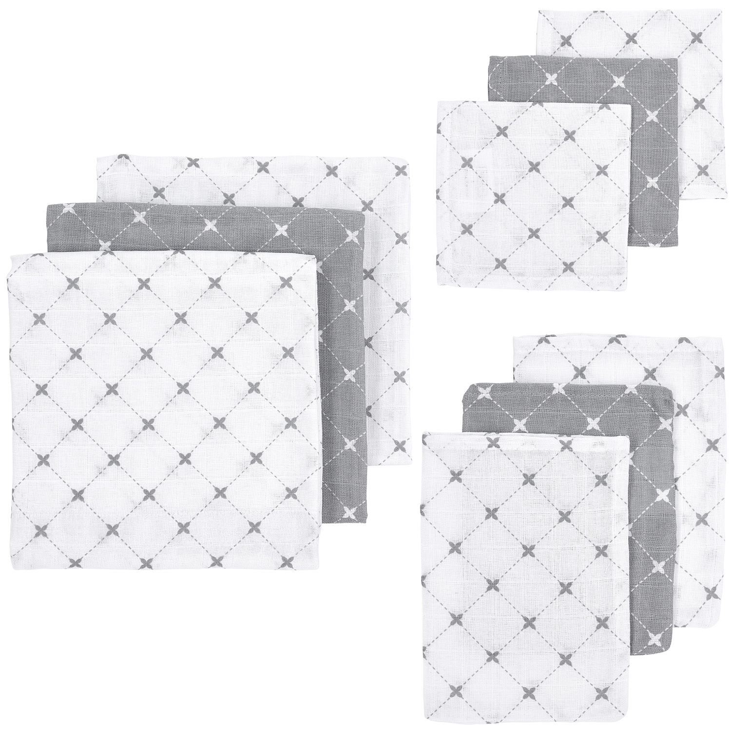 Starter set 9-pack muslin Louis - grey