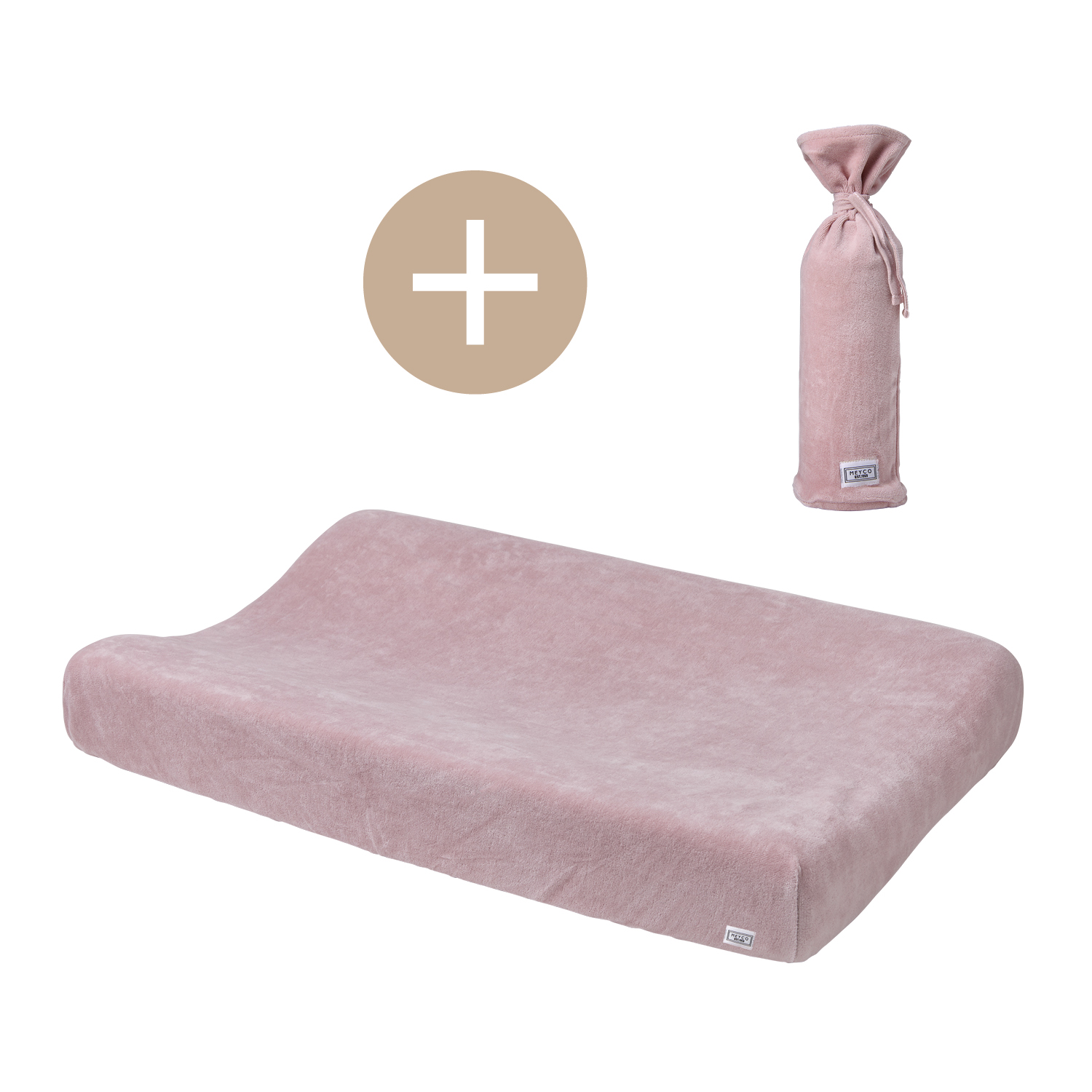 Changing mat cover + hot water bottle cover Velvet - lilac - 50x70cm