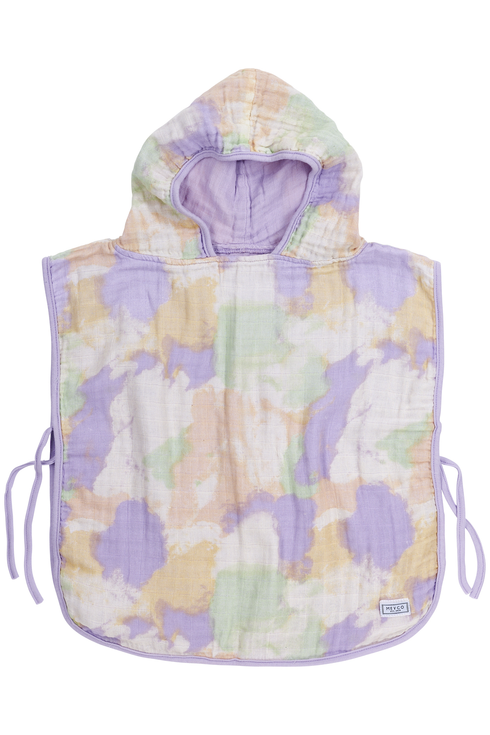 Hydrofiele Badponcho Tie-dye - Soft Lilac - 1-3 jaar