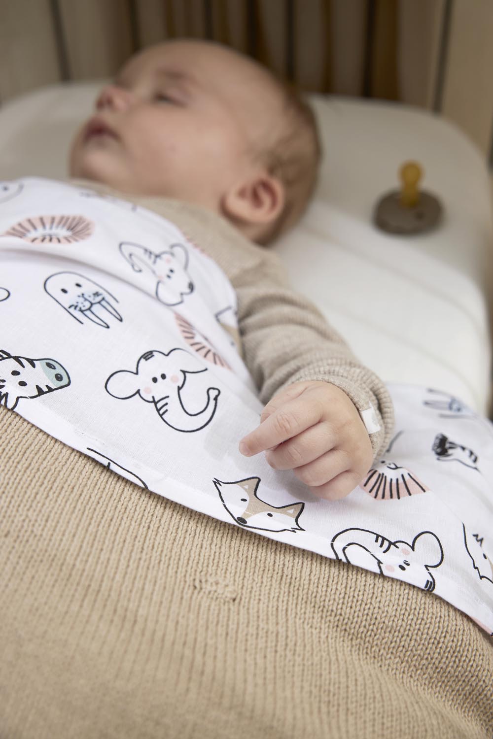 Ledikant laken 2-pack Animal/Uni - white - 100x150cm