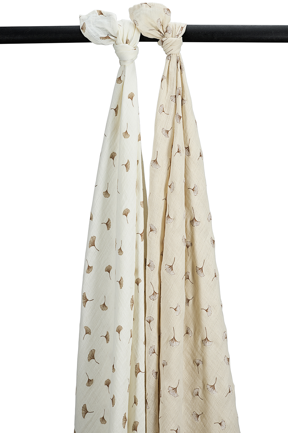 Swaddle 2-pack pre-washed muslin Ginkgo - offwhite/soft sand - 120x120cm