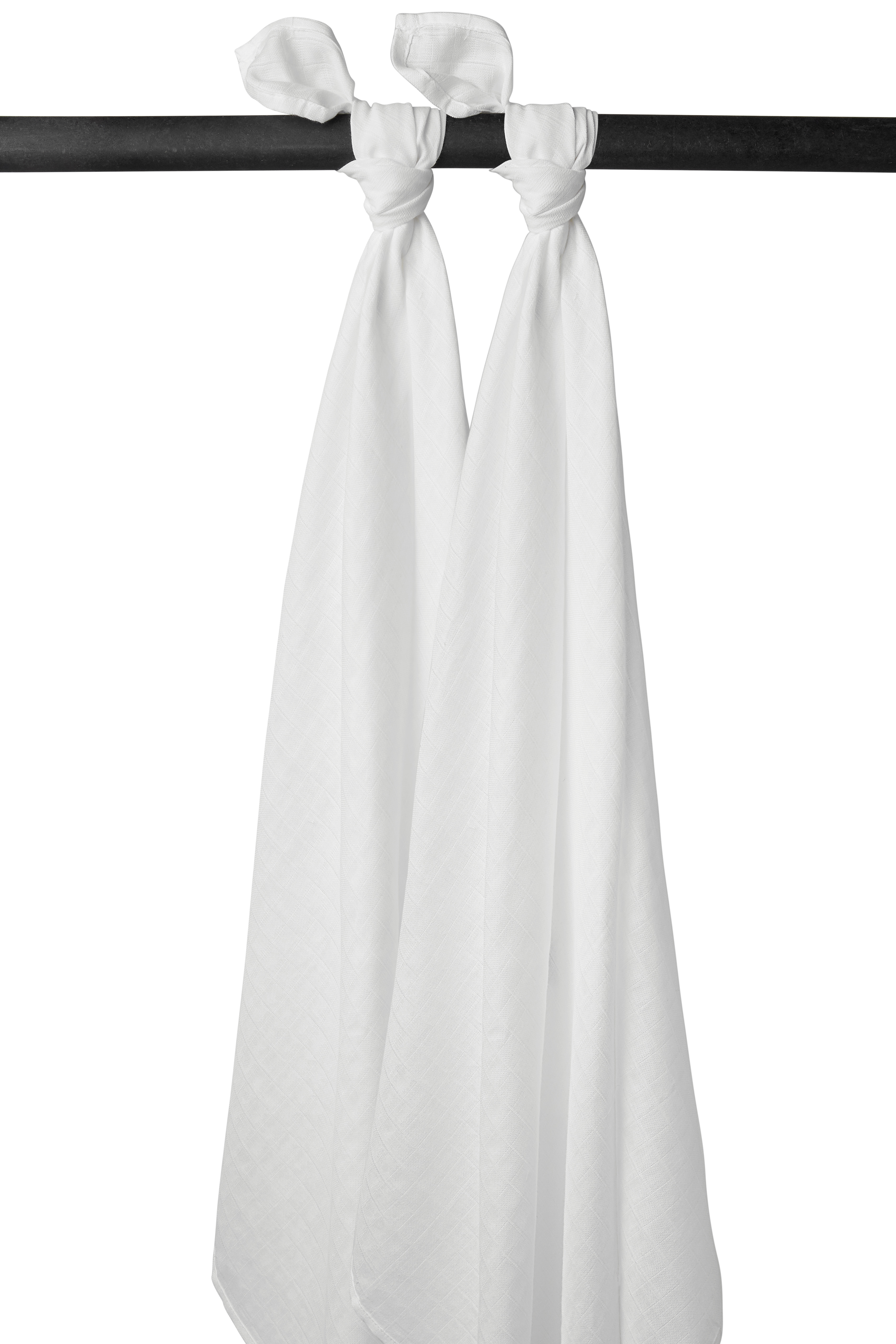 Swaddle  2er pack organisch musselin Uni - white - 120x120cm
