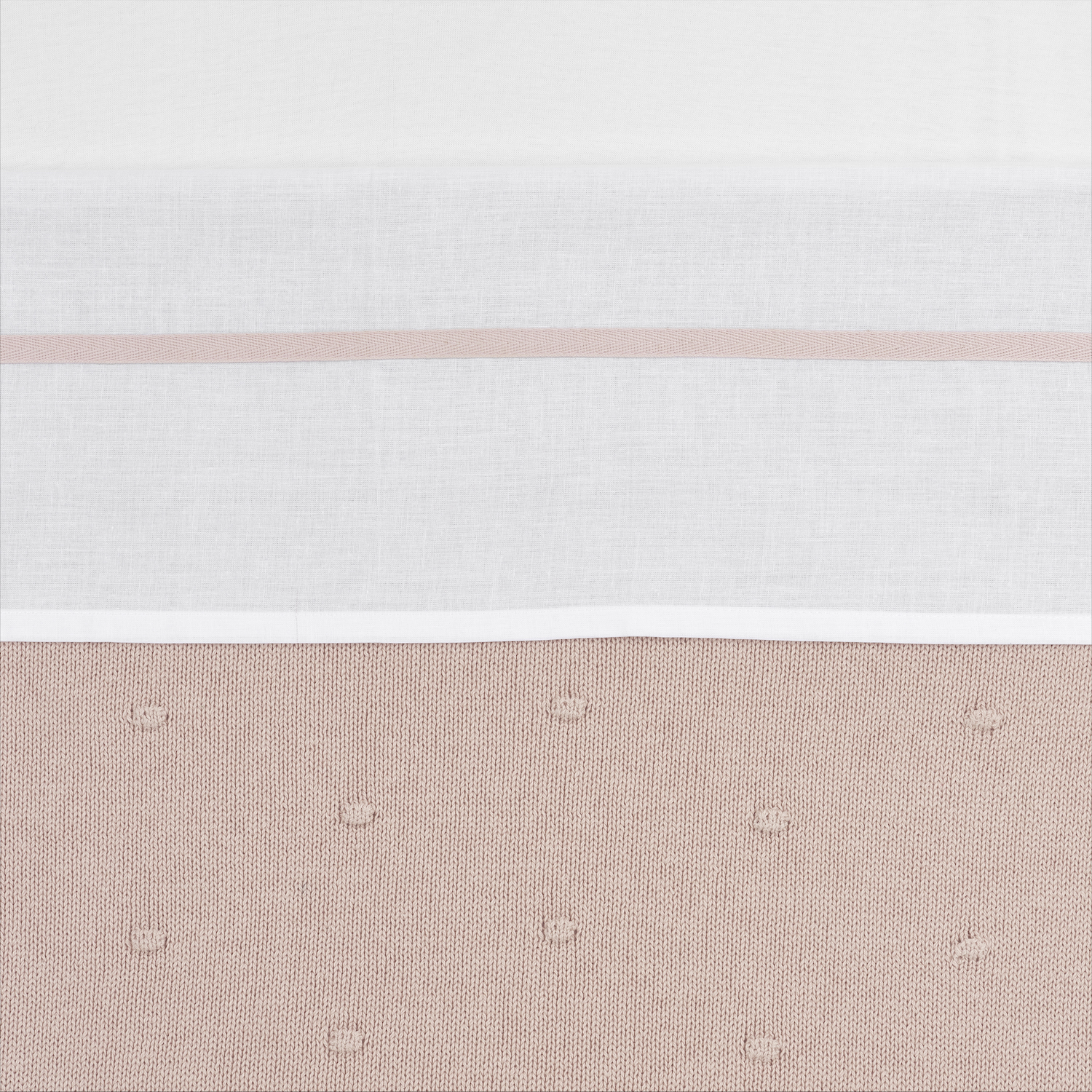 Cot bed sheet Piping - soft pink - 100x150cm