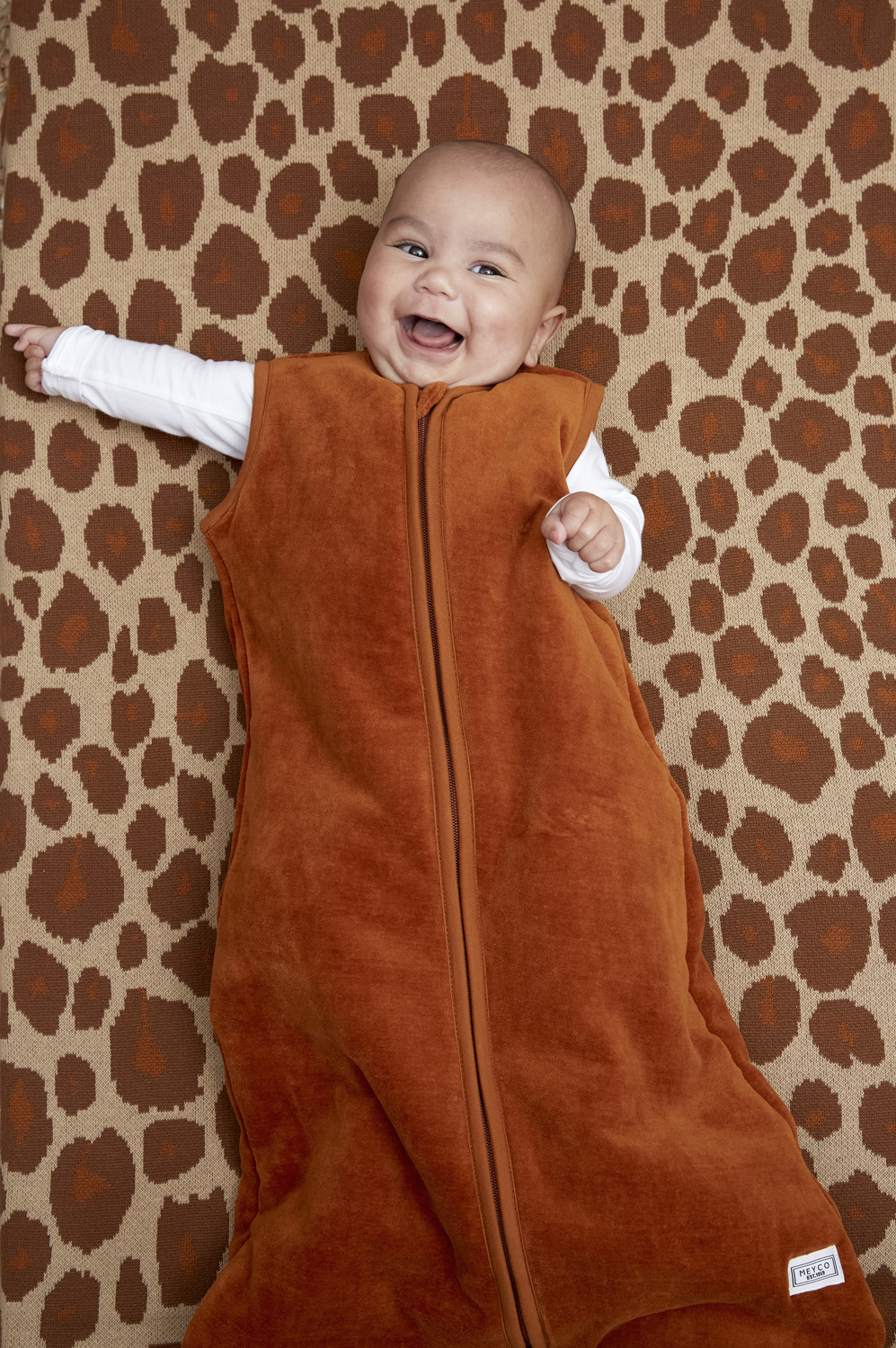 Baby slaapzak gevoerd Velvet - camel - 110cm