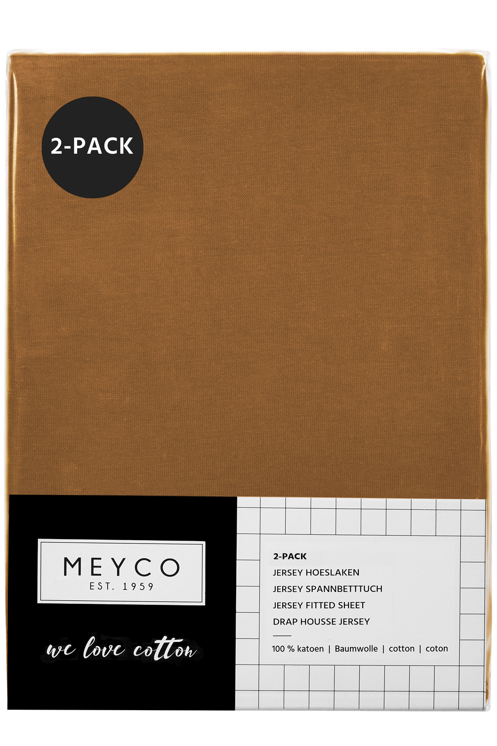 Hoeslaken wieg 2-pack Uni - camel - 40x80/90cm
