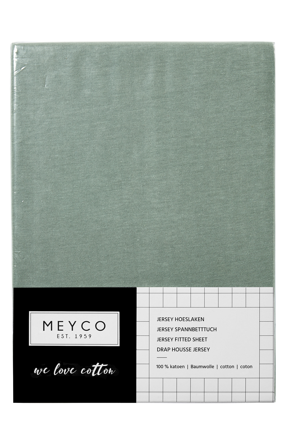 Fitted sheet cot bed jersey Uni - stone green - 60x120cm