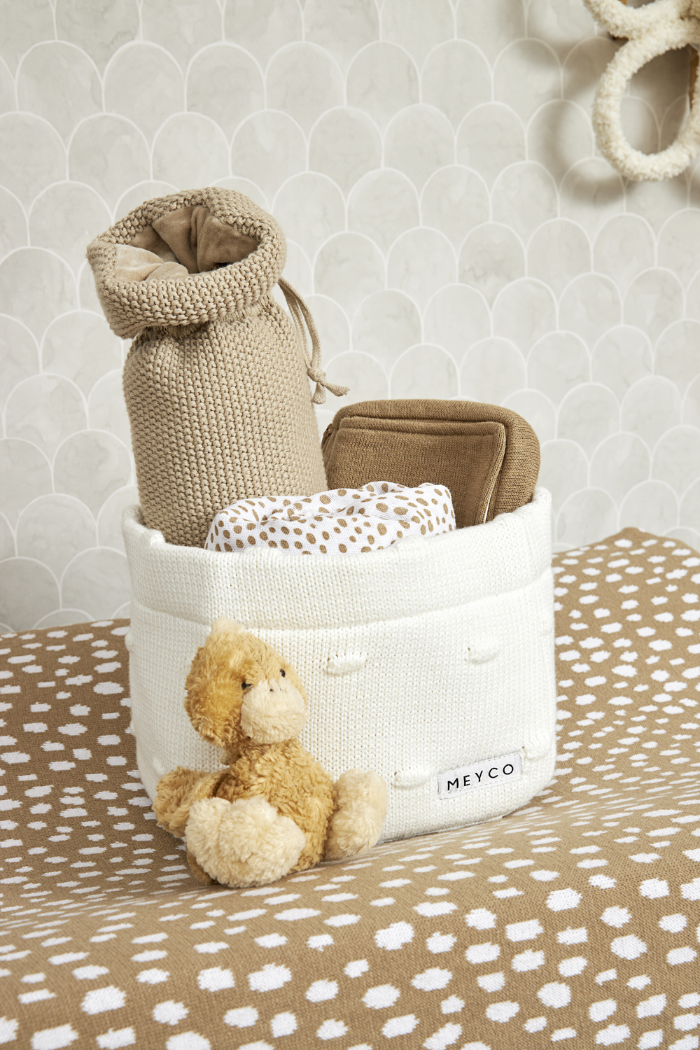 Knitted Wipes Pouch Knit Basic - Taupe