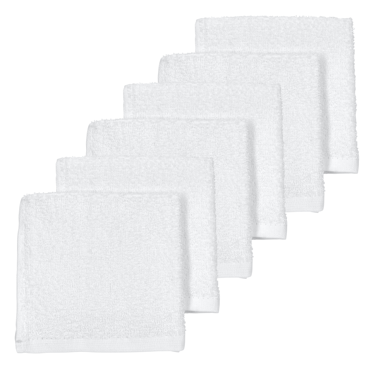 Facecloth 6-pack terry Uni - white - 30x30cm