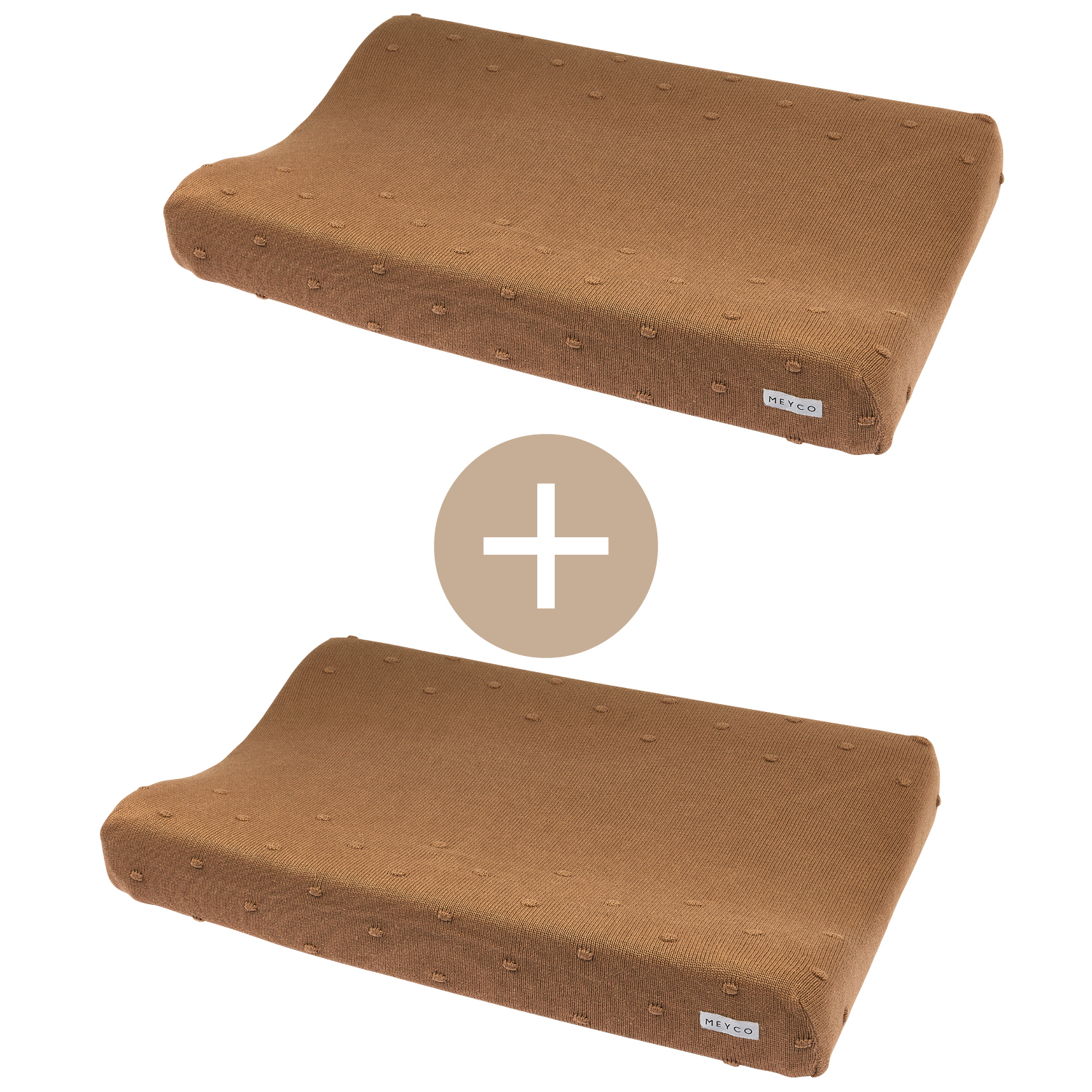 Changing mat cover 2-pack Mini Knots - toffee - 50x70cm