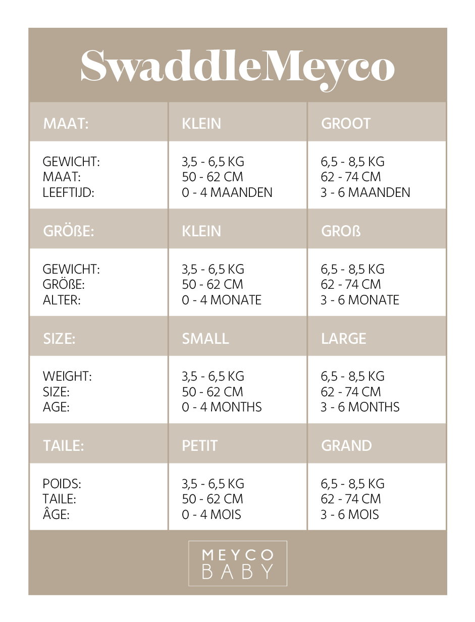 SwaddleMeyco inbakerdoek Branches - sand - 0-3 maanden - 1.0 TOG