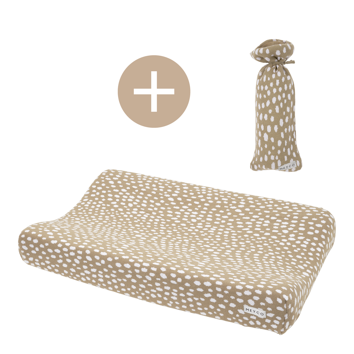 Changing mat cover + hot water bottle cover Cheetah - taupe - 50x70cm