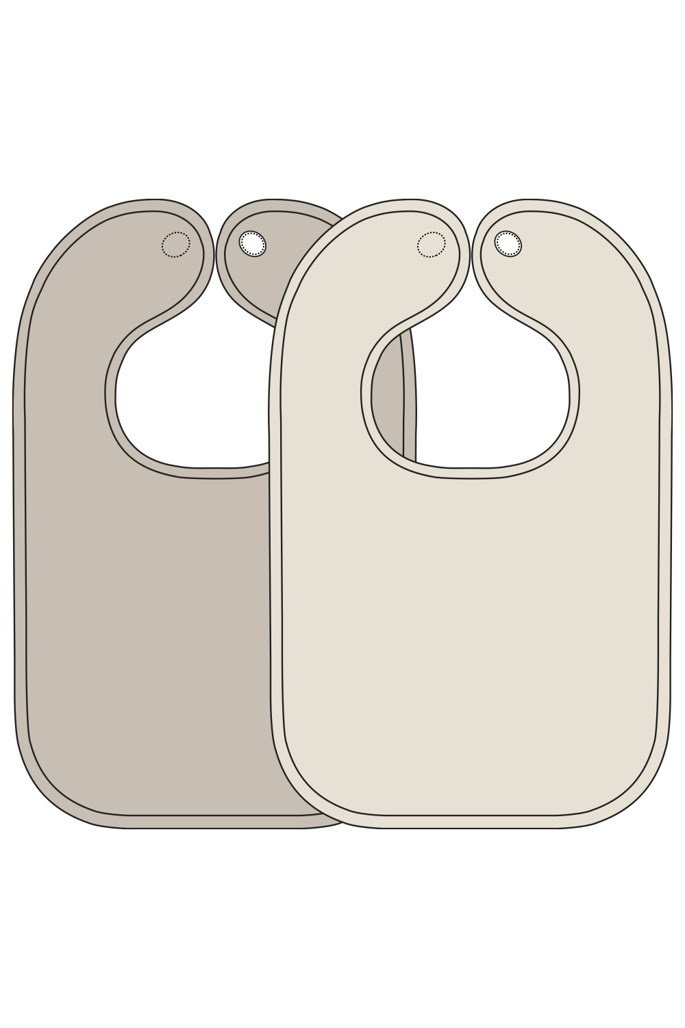 Bib with press stud 2-pack Popcorn - naturel/soft sand