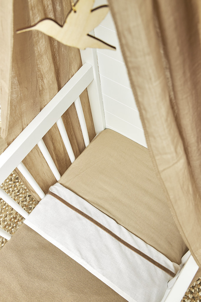 Hoeslaken ledikant 2-pack Uni - sand - 60x120cm