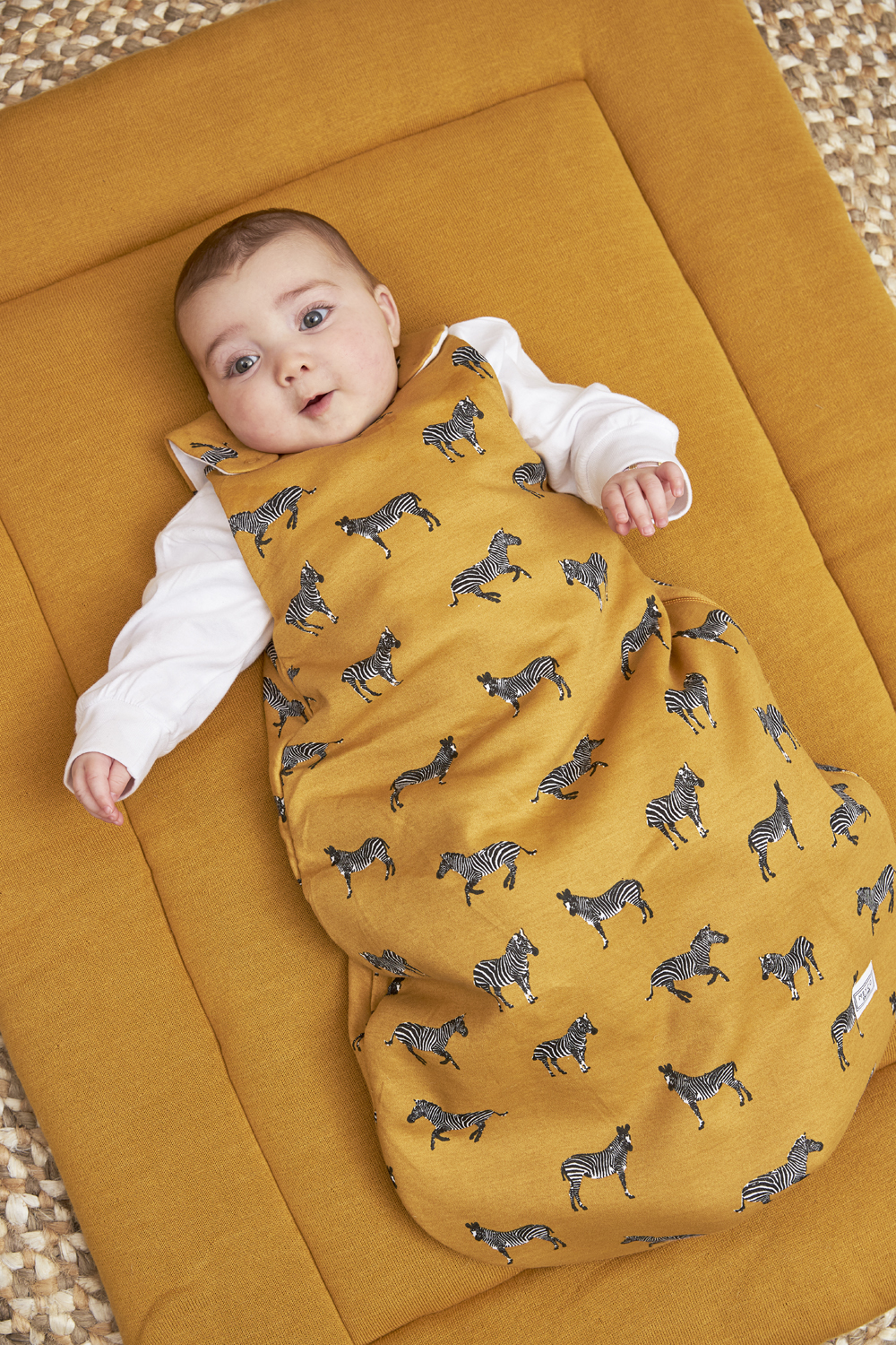 Babyslaapzak 2-delig gevoerd Zebra Animal - Honey Gold - 80/86