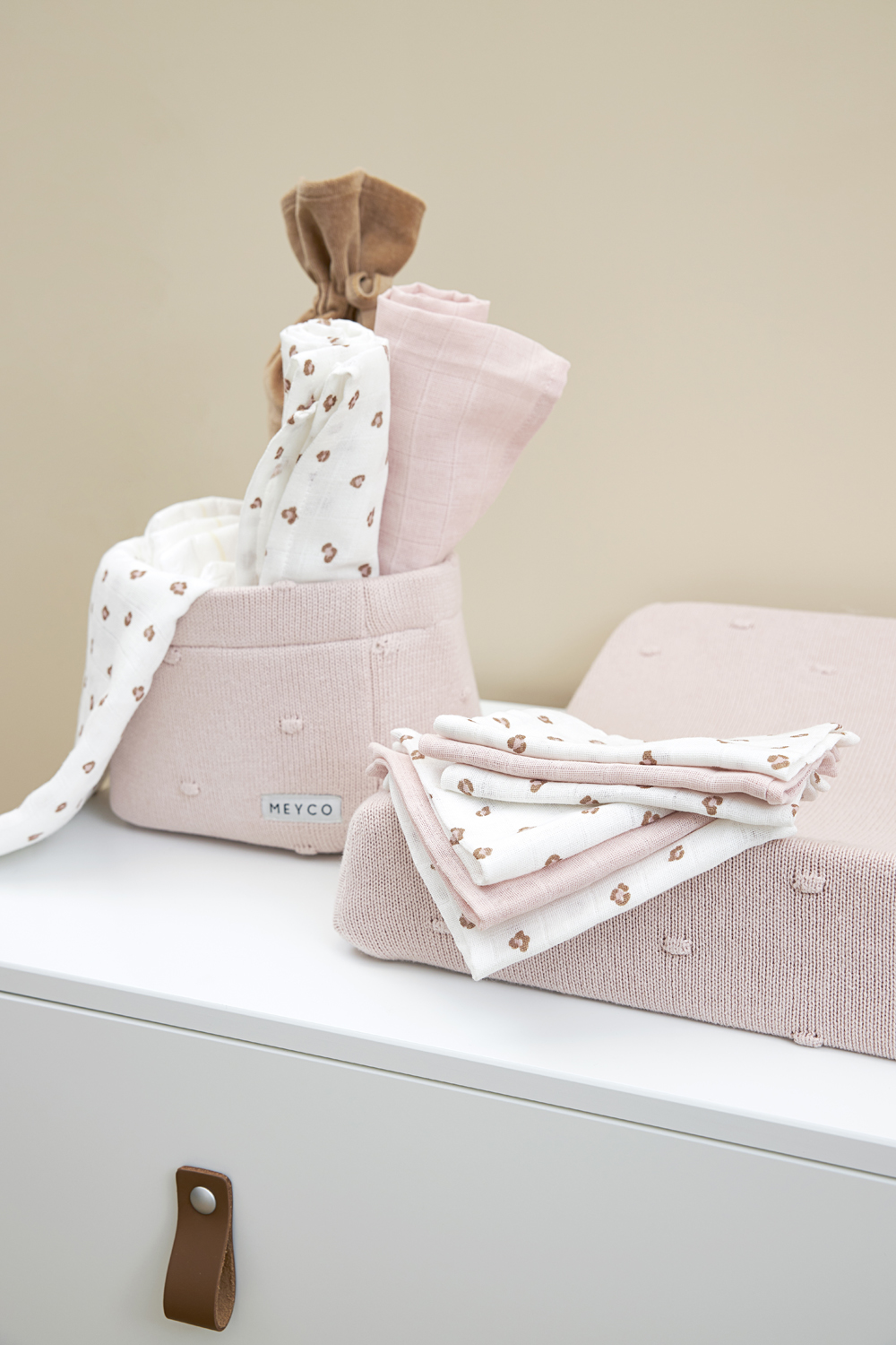 Muslin Face cloths 3-pack Mini Panther - Soft Pink - 30x30cm