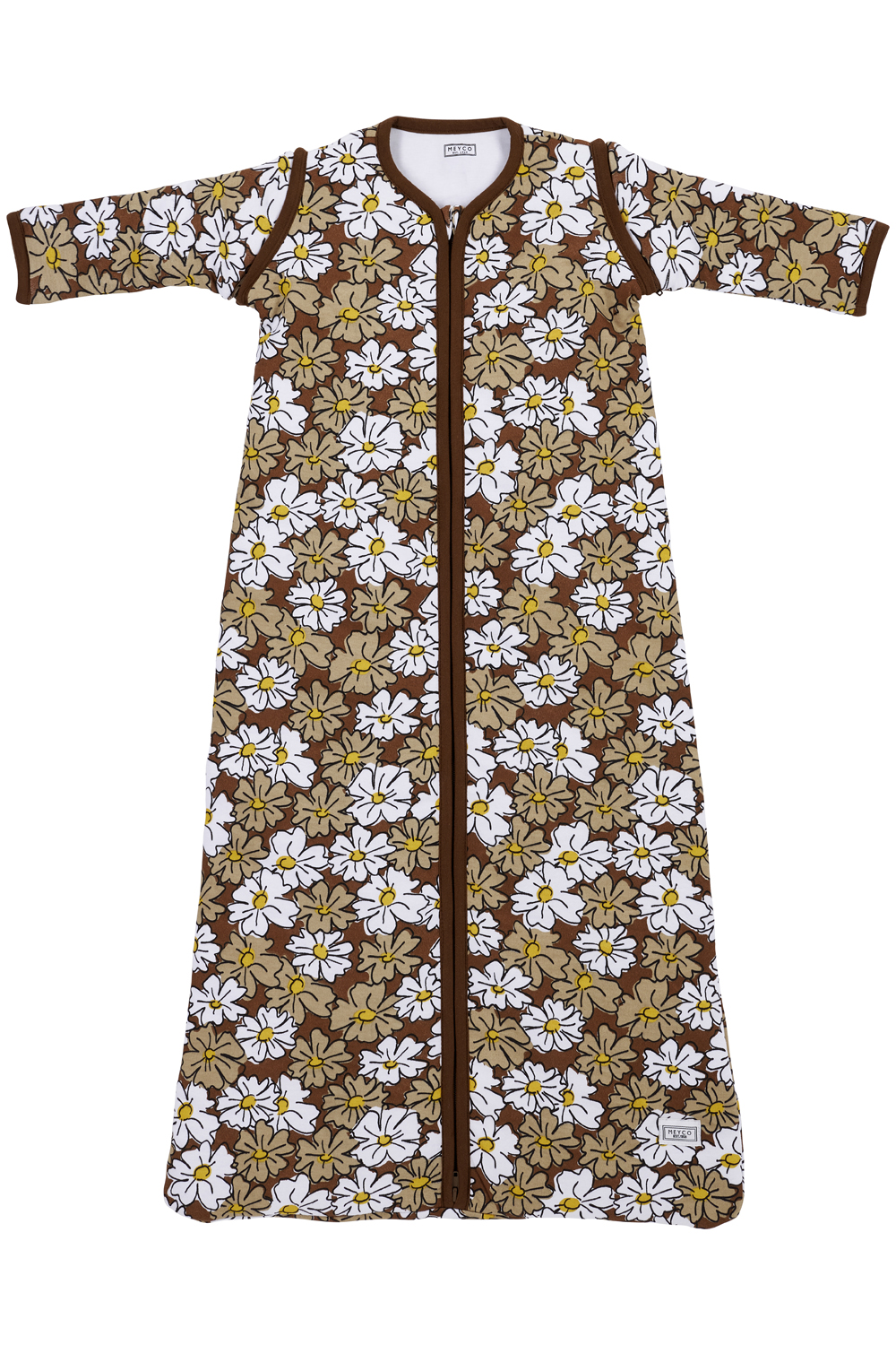 Baby slaapzak met afritsbare mouwen Vintage Flower - chocolate - 90cm