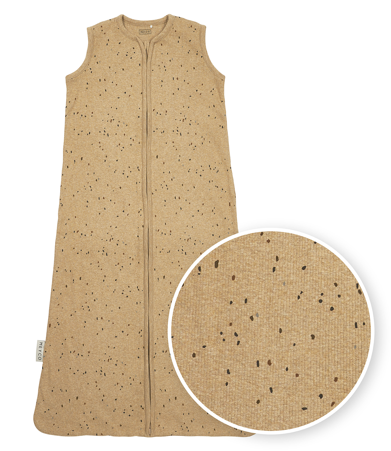 Baby zomerslaapzak Rib Mini Spot - toffee melange - 110cm - 0.3 TOG