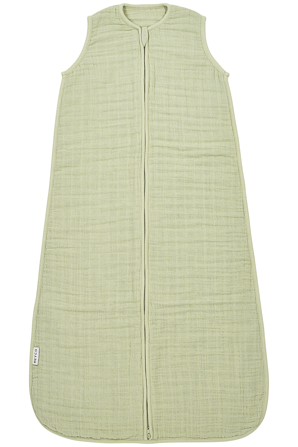 Baby zomerslaapzak pre-washed hydrofiel Uni - soft olive - 90cm - 0.5 TOG