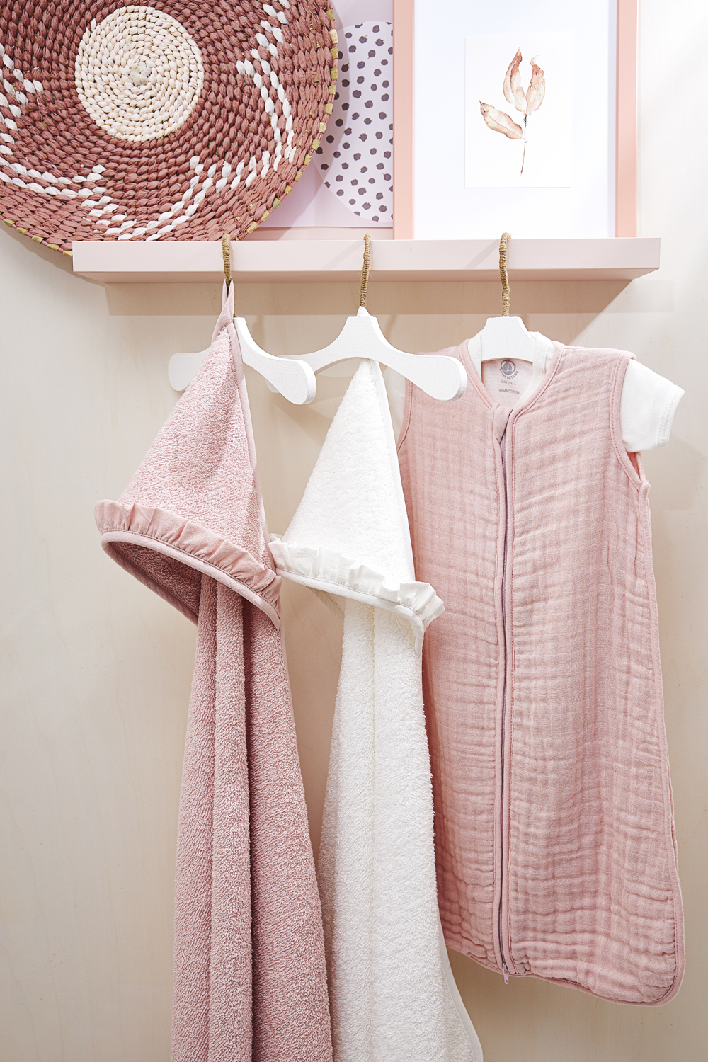 Sleepingbag pre-washed muslin Uni - soft pink - 70cm - 0.5 TOG