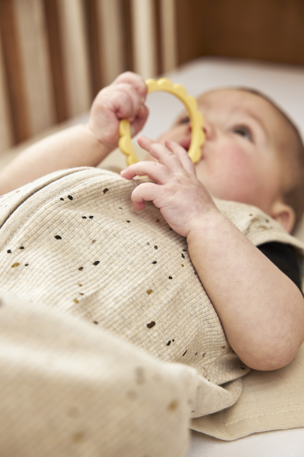 Baby zomerslaapzak Rib Mini Spot - sand melange - 110cm - 0.3 TOG