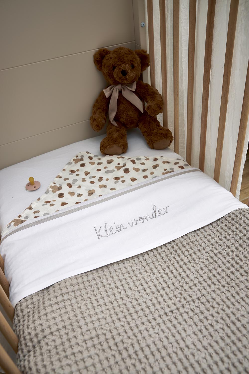 Crib sheet Klein Wonder - greige - 75X100cm