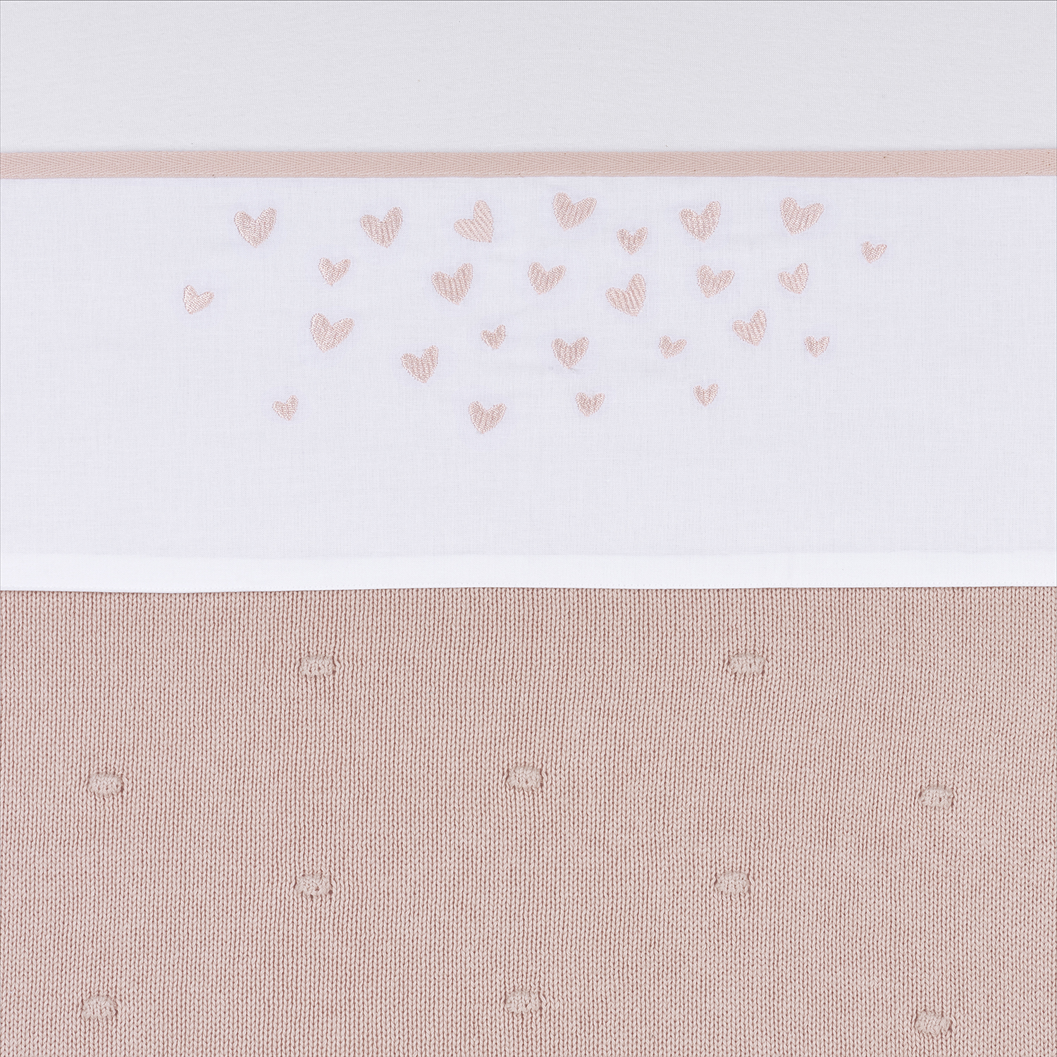 Kinderbettlaken Hearts - soft pink - 100x150cm - 0.3 TOG