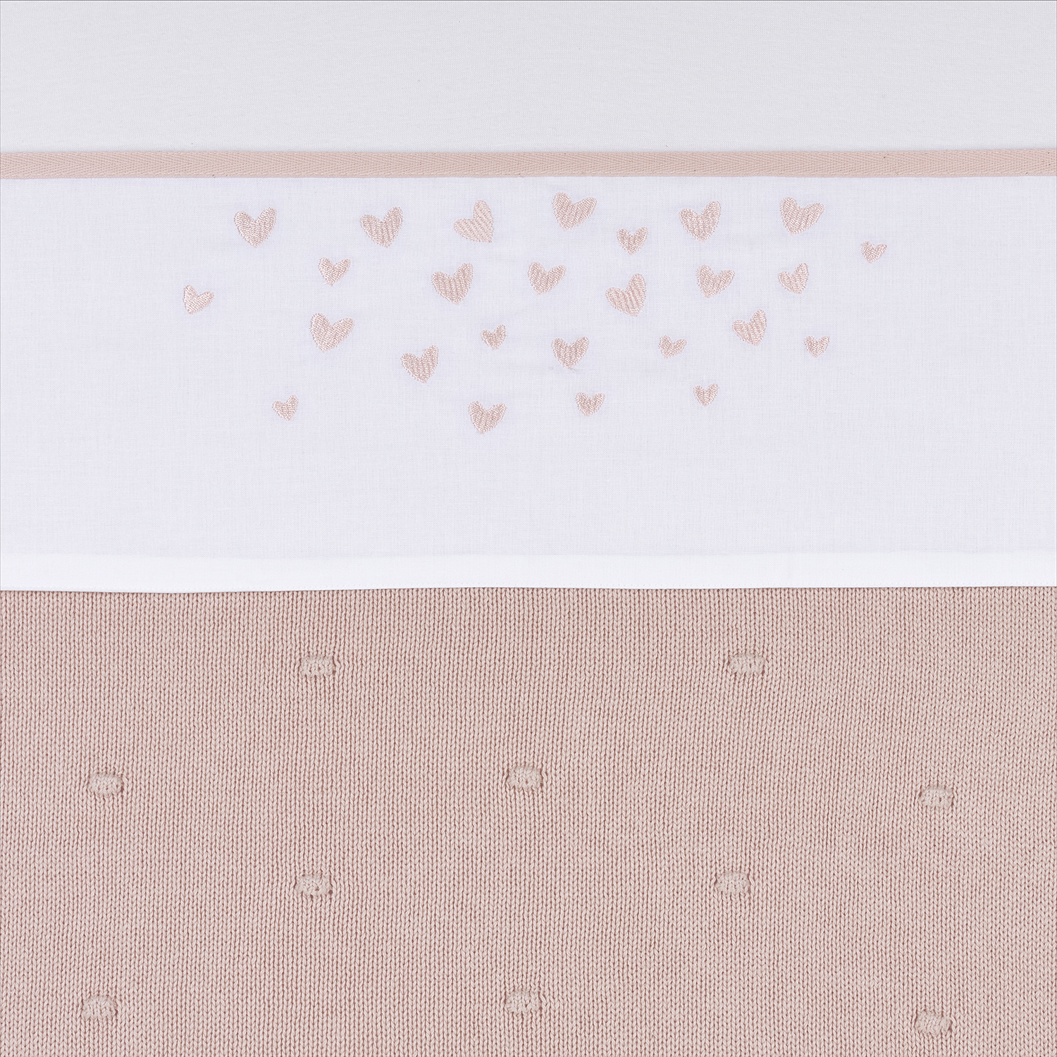 Ledikant laken Hearts - soft pink - 100x150cm