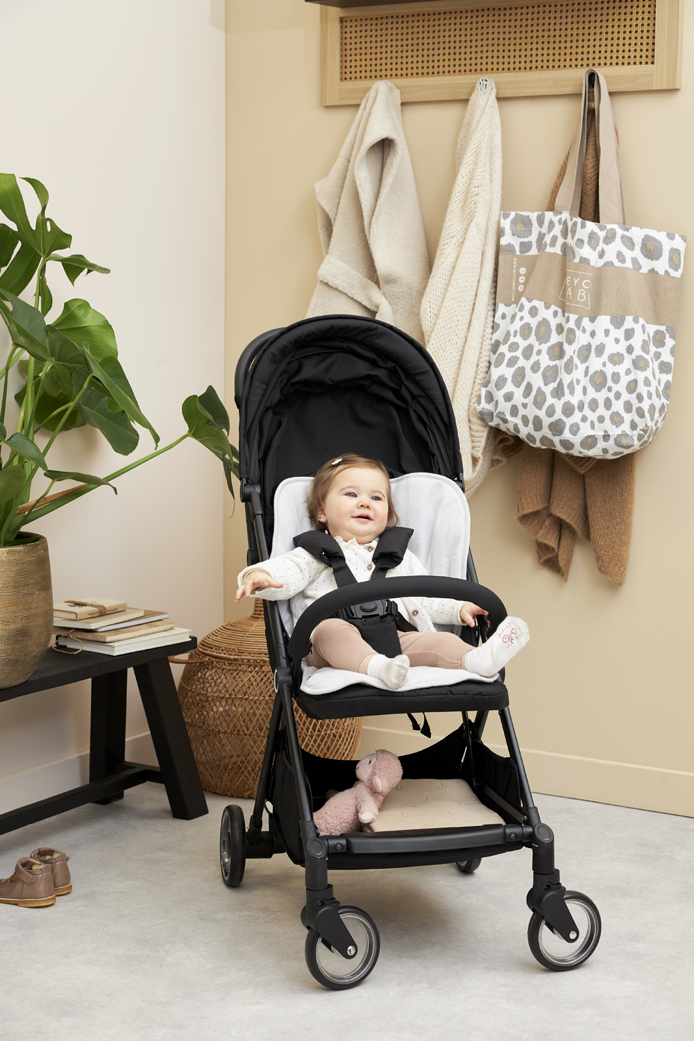 Buggy inlegger badstof Uni - light grey