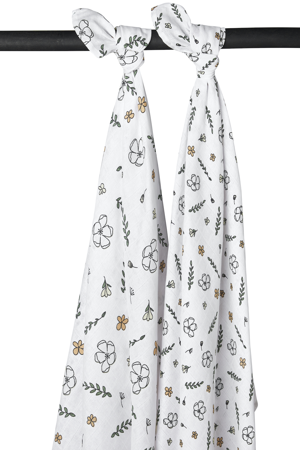 Swaddle 2-pack biologisch hydrofiel Floral - multicolour - 120x120cm