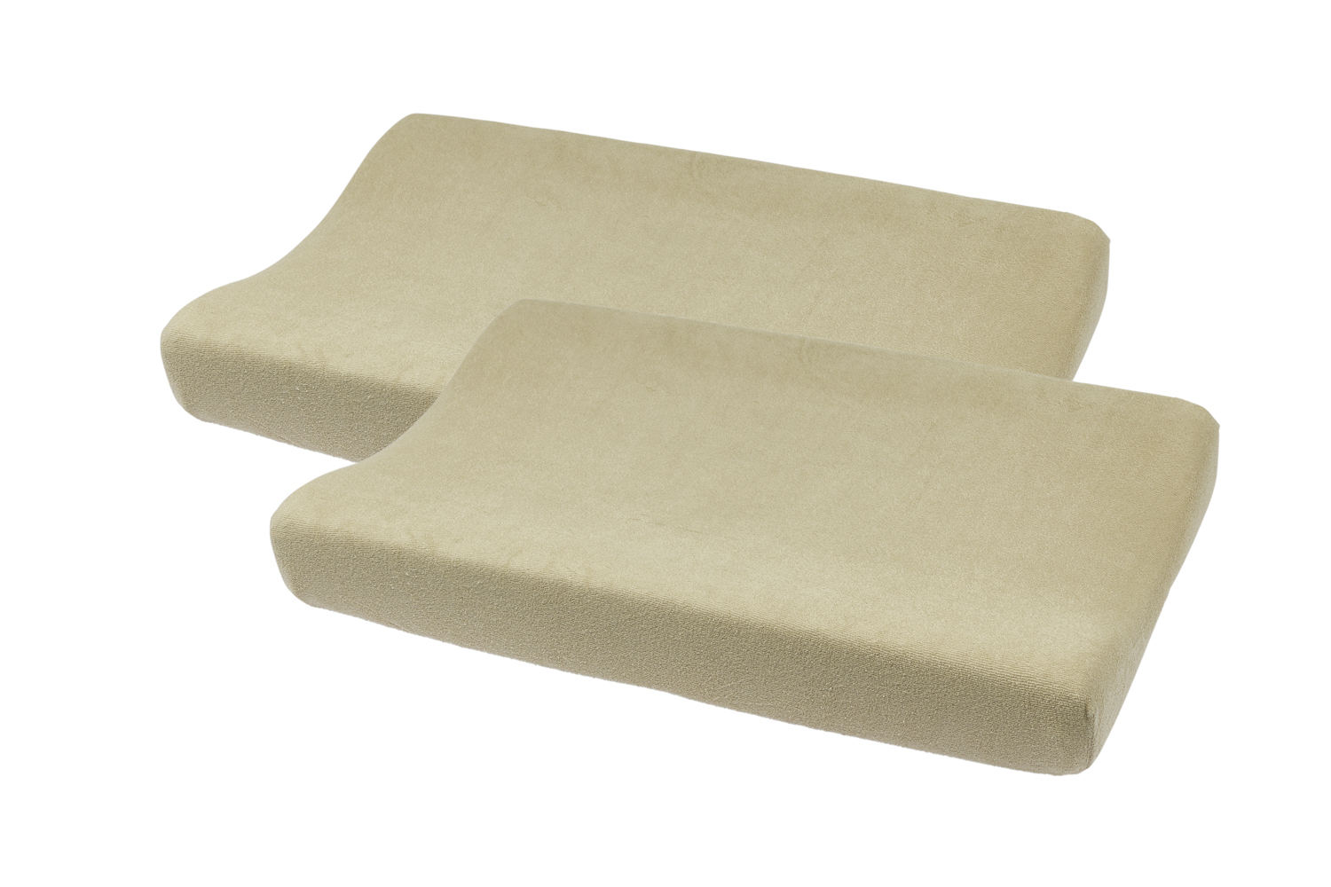 Aankleedkussenhoes 2-pack badstof Uni - sand - 50x70cm