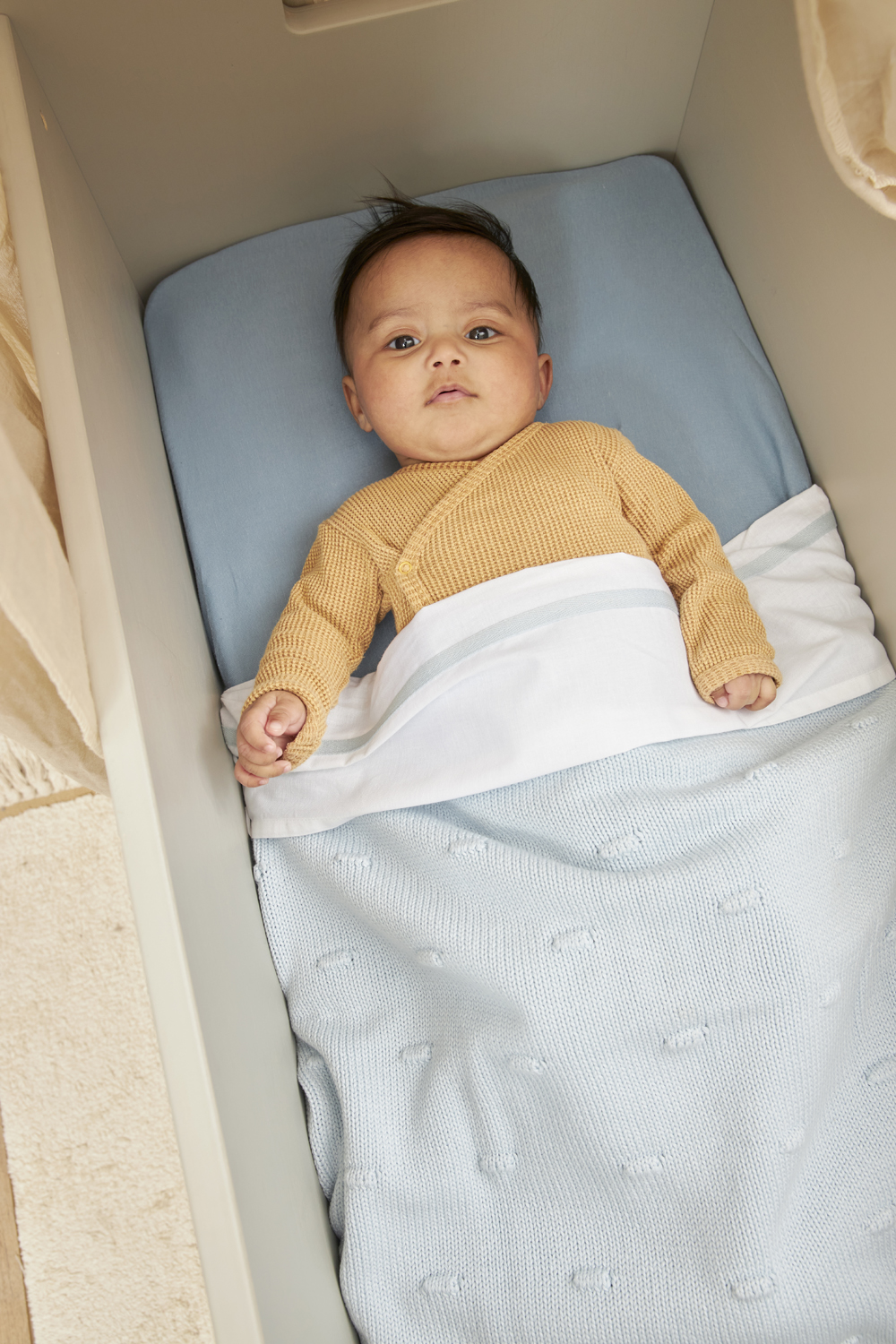 Fitted sheet crib 2-pack jersey Uni - light blue - 40x80/90cm